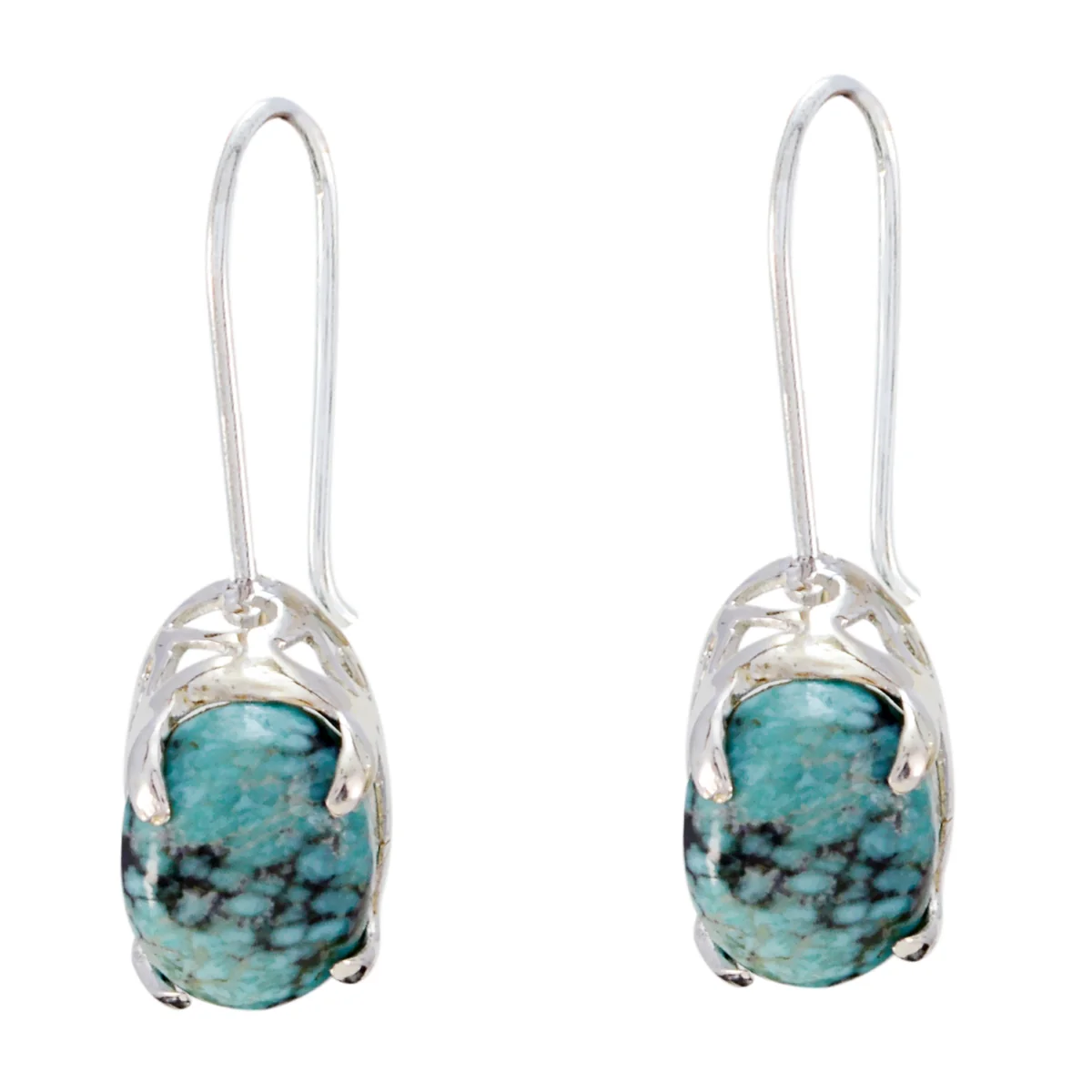 Turquoise African Mathilde multiple Dangle Blue 92.5 Silver Earring