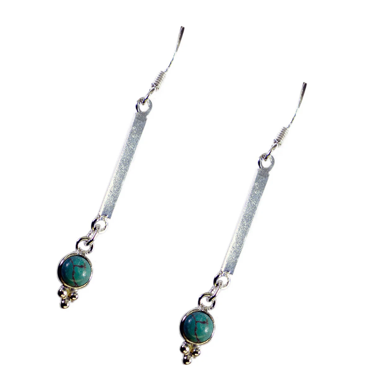 Turquoise Australian Sarah multiple Dangle Blue 925 Silver Earring - Image 3