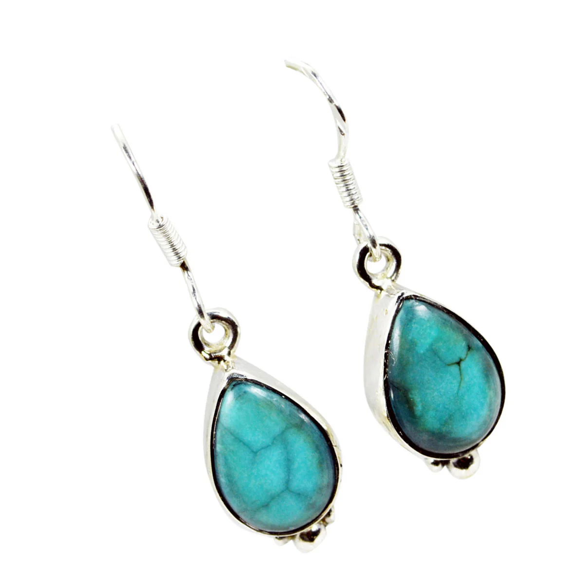 Turquoise Egyptian Clara multiple Dangle Blue 925 Sterling Silver Earring - Image 2