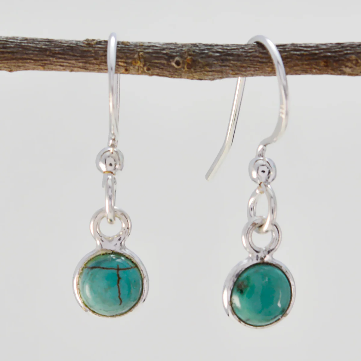 Turquoise French Bella multiple Dangle Blue 925 Silver Earring - Image 2