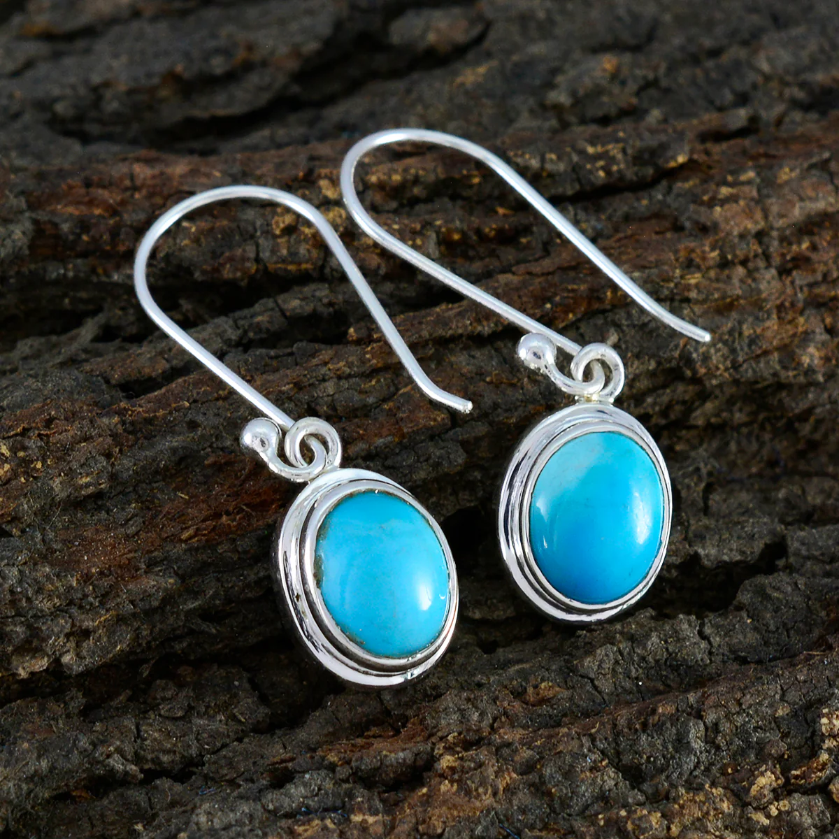 Turquoise French Camila multiple Dangle Blue Sterling Silver Earring - Image 2
