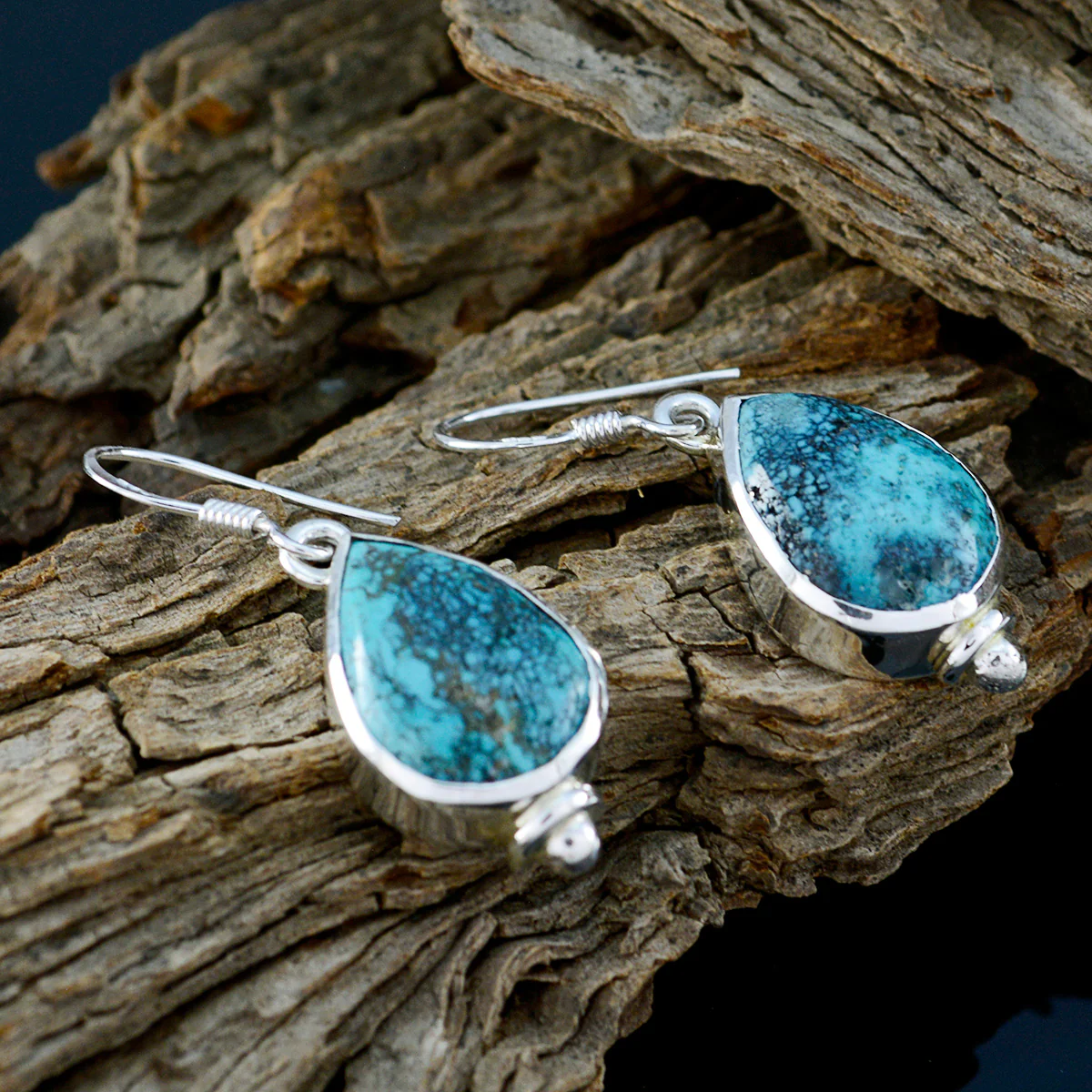 Turquoise German Camilla multiple Dangle Blue 92.5 Silver Earring - Image 4