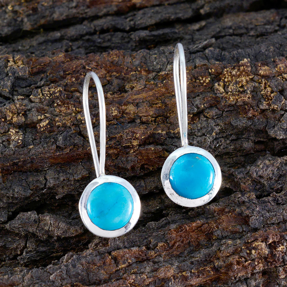 Turquoise Mexican Addison Solitaire Dangle multicolor 925 Sterling Silver Earring - Image 3