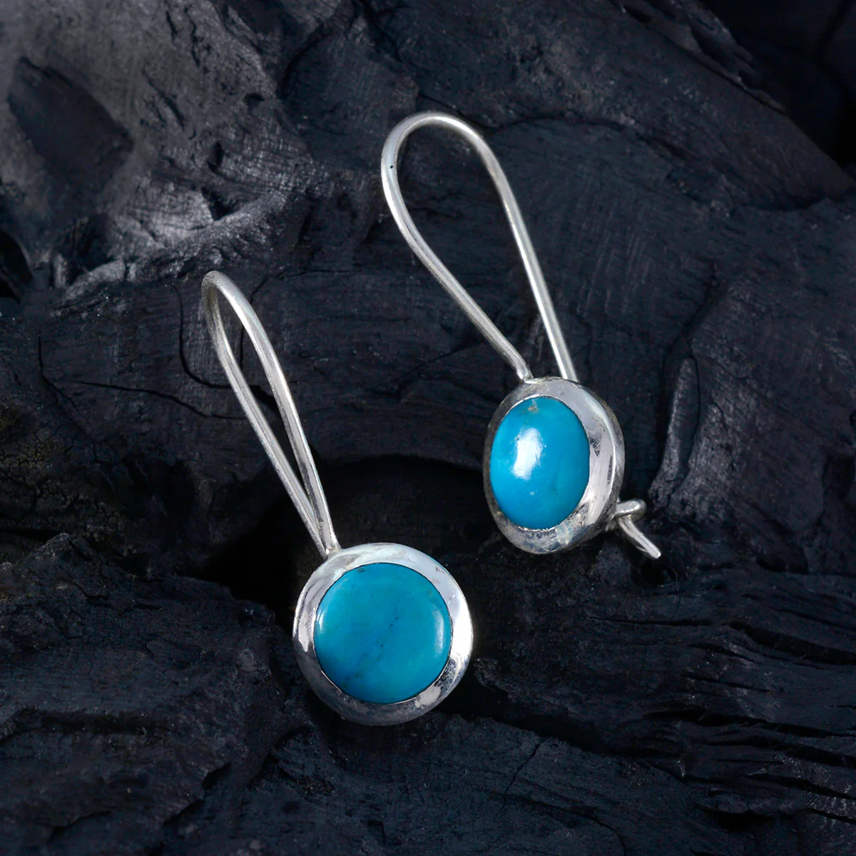 Turquoise Mexican Addison Solitaire Dangle multicolor 925 Sterling Silver Earring - Image 4