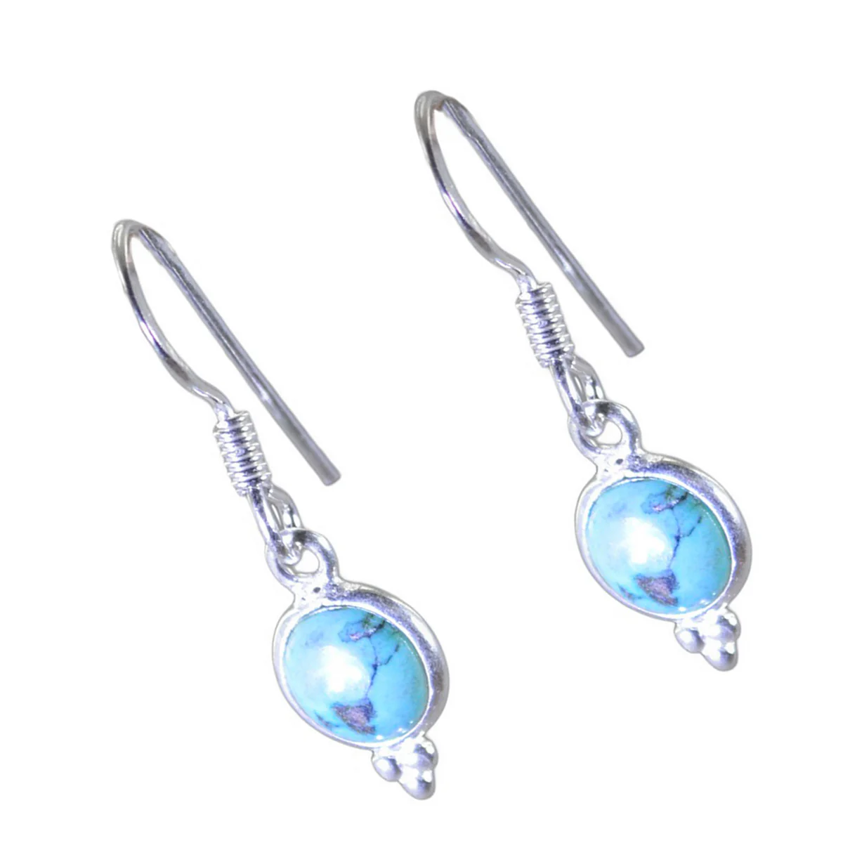 Turquoise Mexican Autumn multiple Dangle Blue 92.5 Silver Earring - Image 2