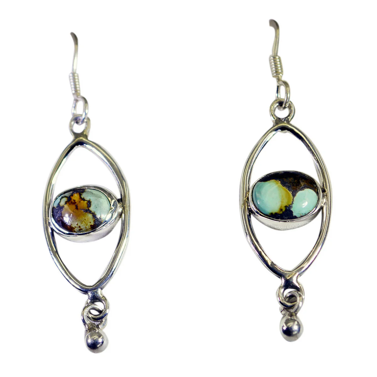 Turquoise Mexican Lili multiple Dangle Blue Silver Earring - Image 2