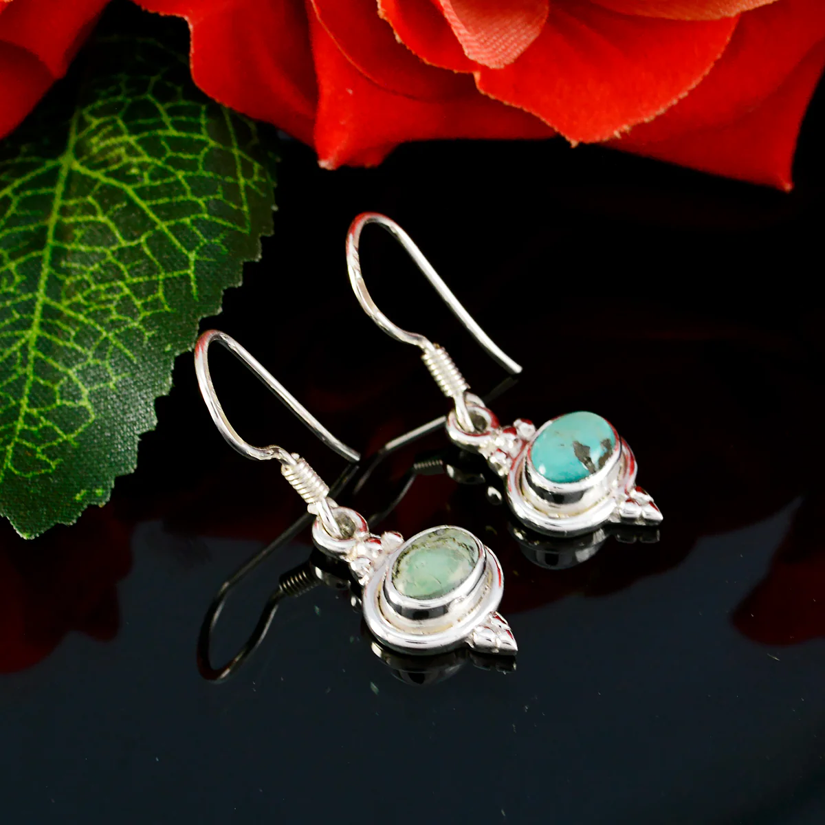 Turquoise Moroccan Claire multiple Dangle Blue 92.5 Silver Earring - Image 2