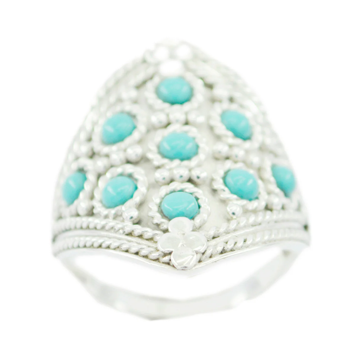 Turquoise multiple Russian Sterling Silver Blue Gemstone Essential  Heritage Ring Jewelry - Image 2