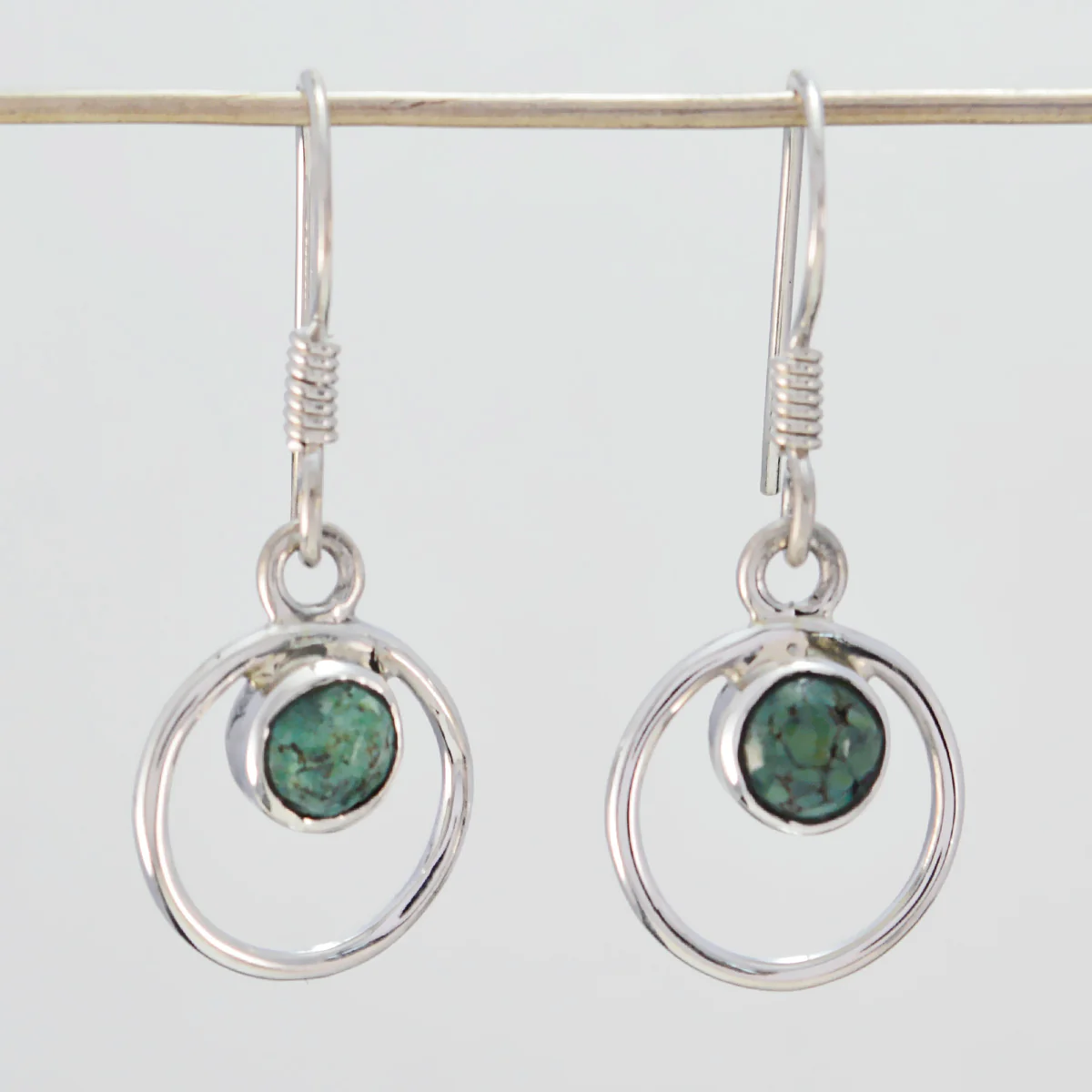 Turquoise Russian Chloe multiple Dangle Blue Silver Earring