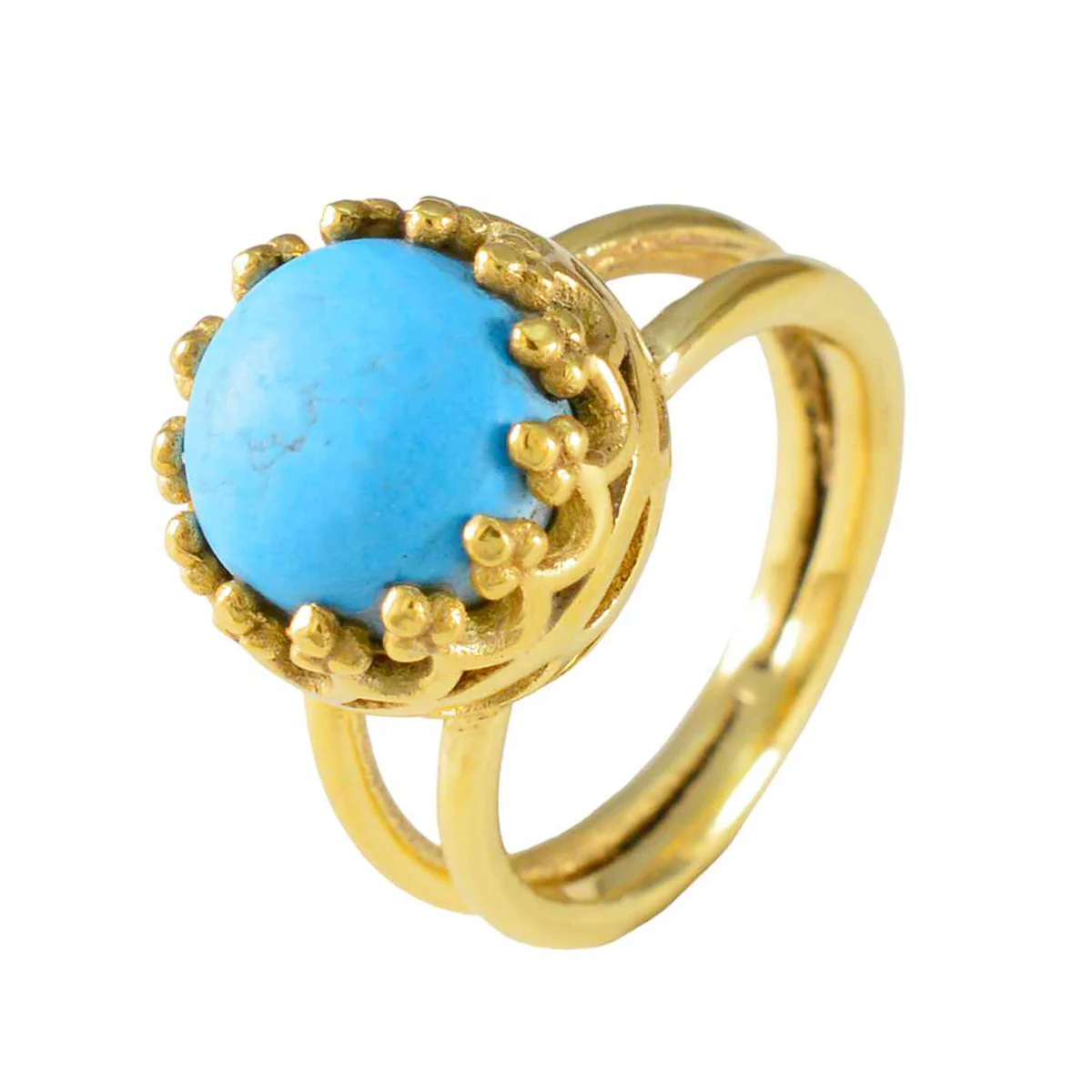 Turquoise Solitaire American 92.5 Silver Blue Gems Minimal Graceful Ring Jewellery - Image 2