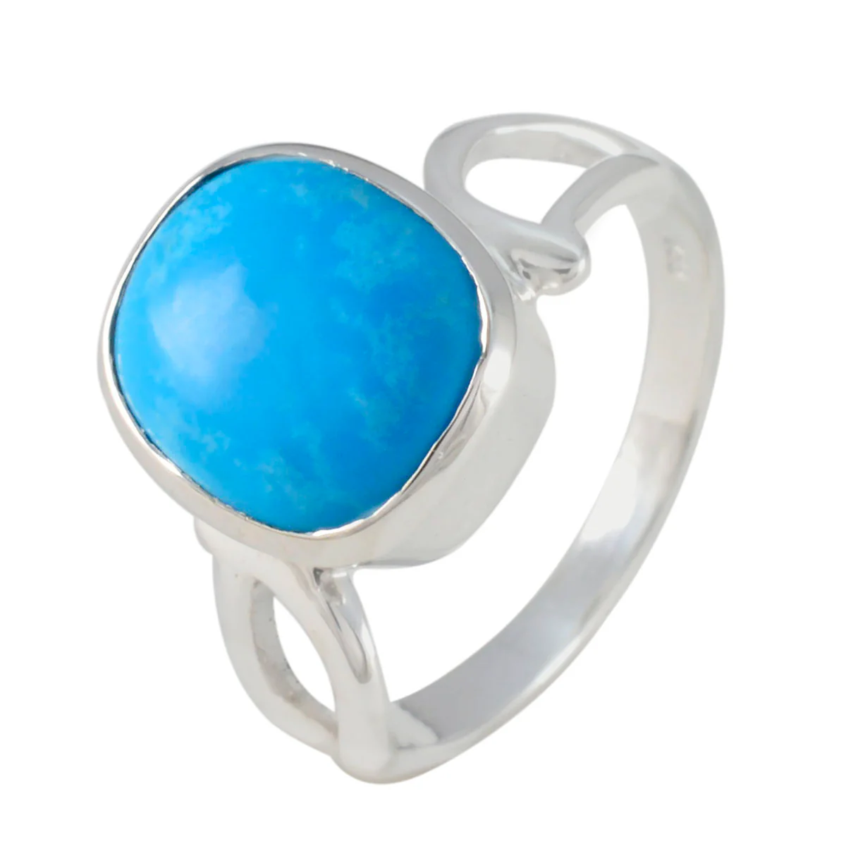 Turquoise Solitaire Egyptian 925 Sterling Silver Blue Gemstone Minimal Fairytale Ring Jewelry - Image 2