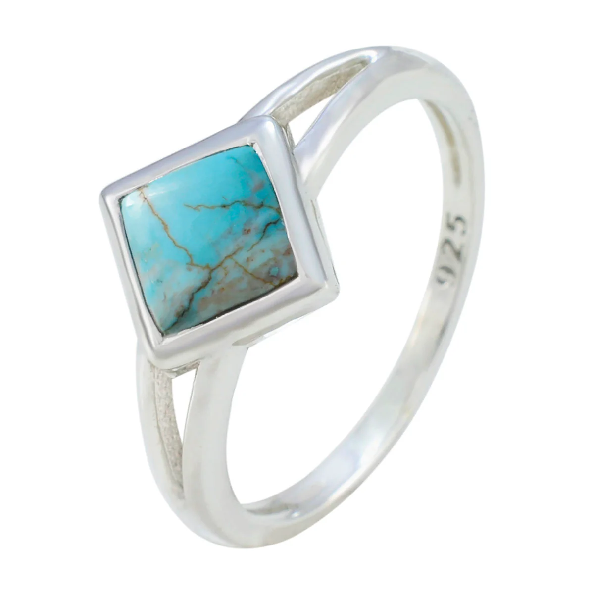 Turquoise Solitaire Japanese Silver Blue Gems Dainty Luxurious Ring Jewellery - Image 2