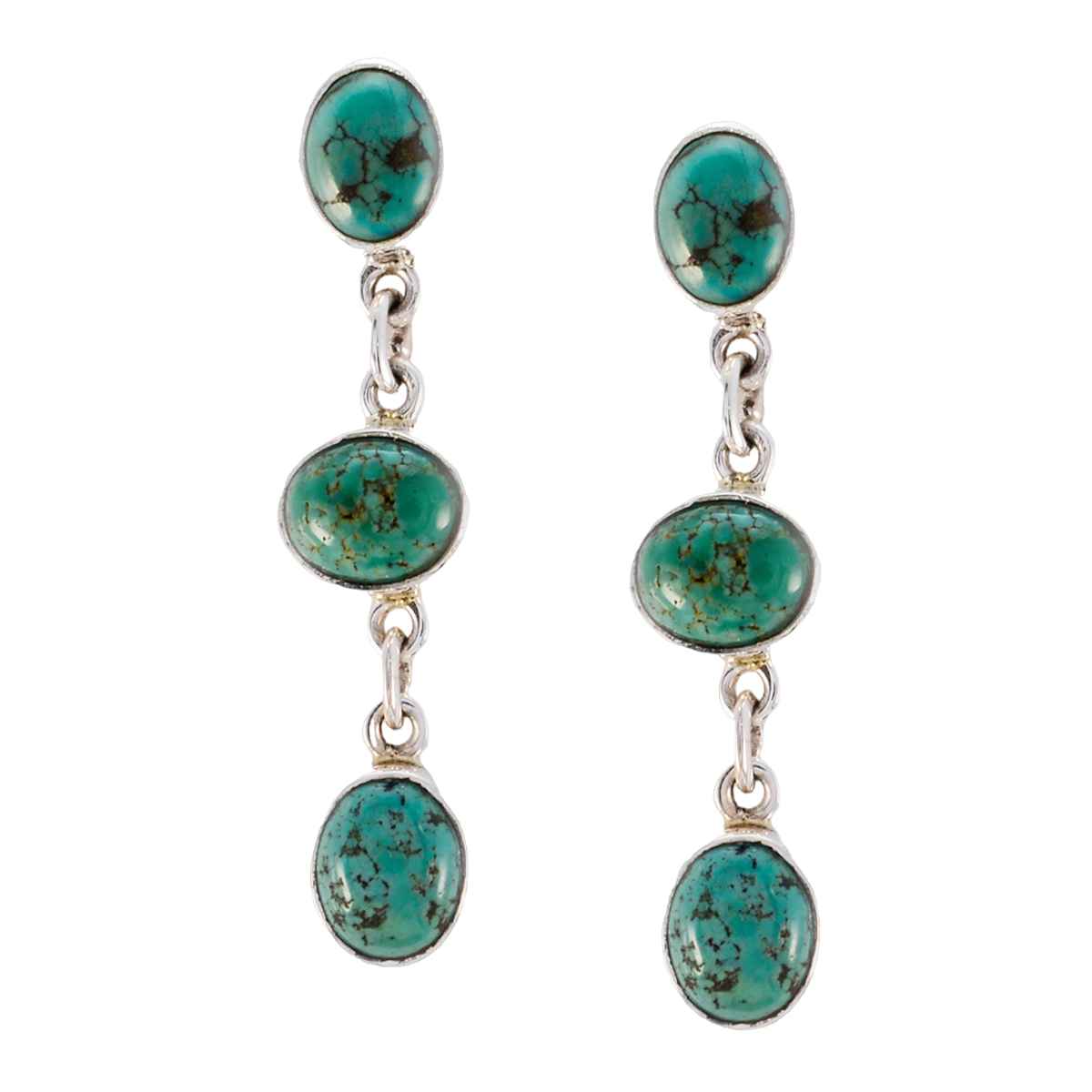 Turquoise Spanish Bella multiple Dangle Blue 92.5 Silver Earring