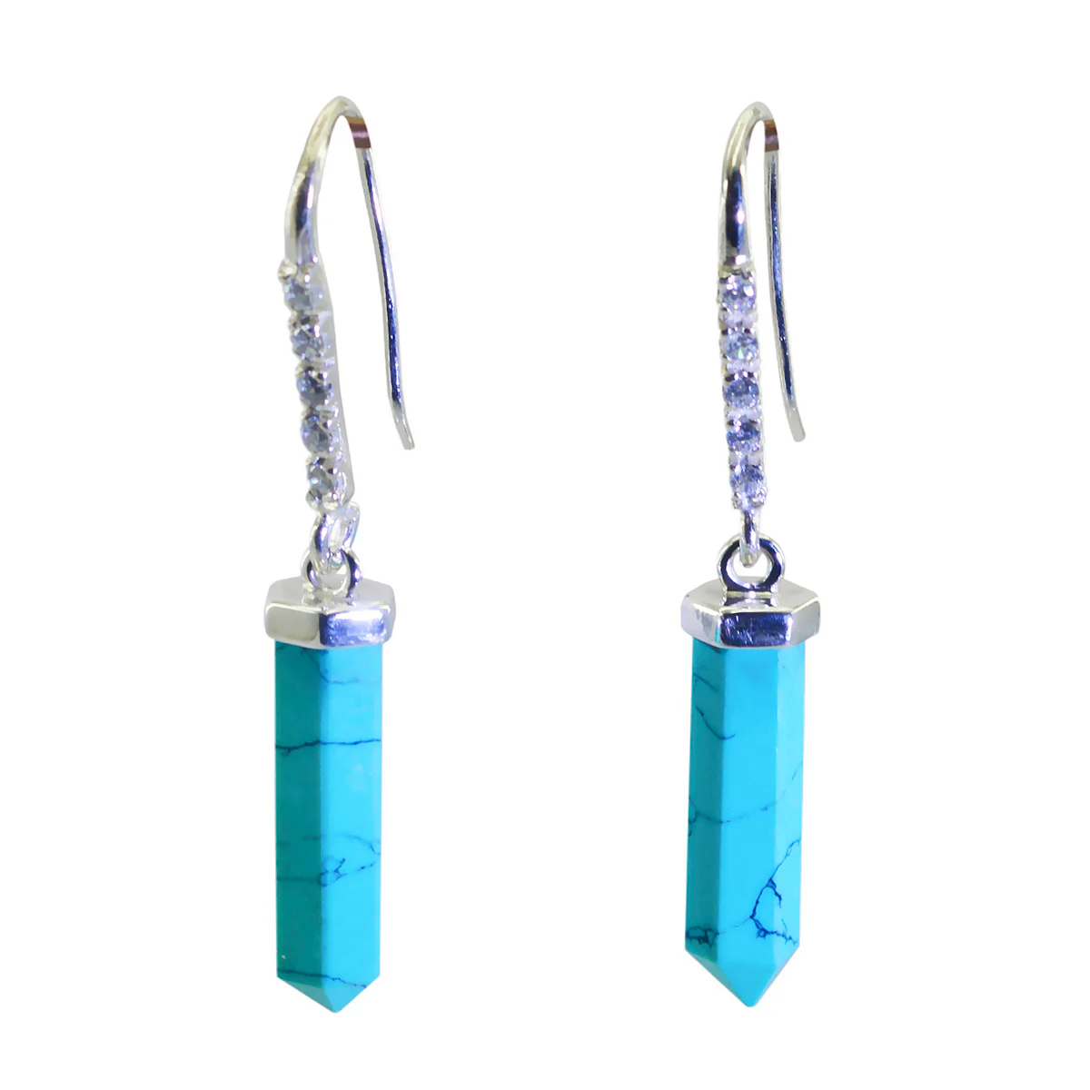 Turquoise Spanish Isabella multiple Dangle Blue 925 Silver Earring