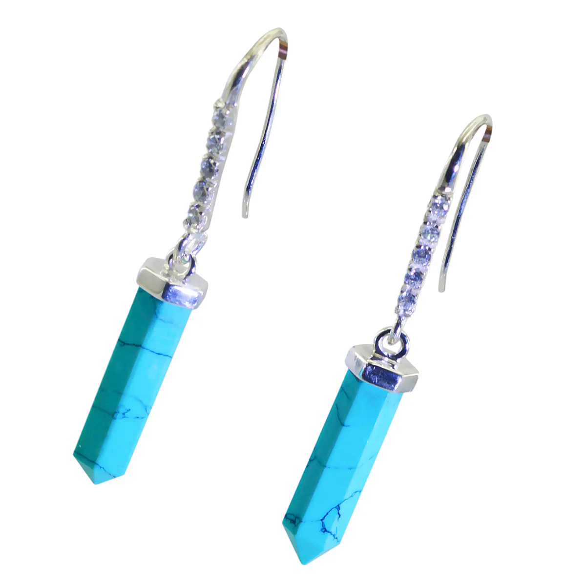 Turquoise Spanish Isabella multiple Dangle Blue 925 Silver Earring - Image 3