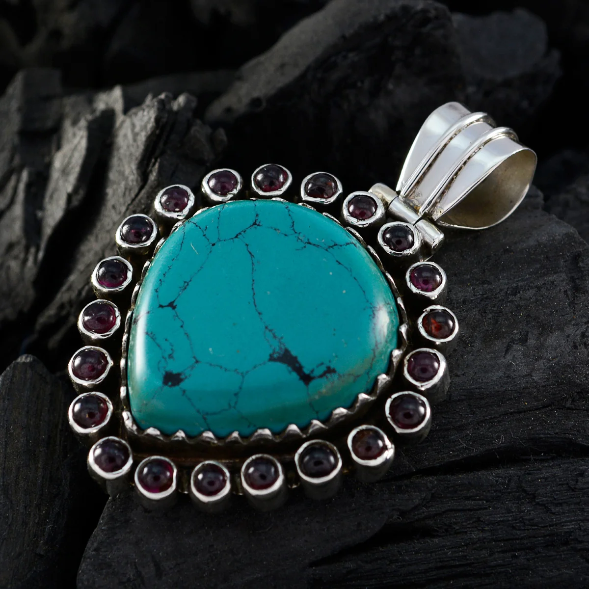 Turquoise Statement Latin American 92.5 Silver multiple Isabella Cultural Blue Pendant Jewellery - Image 3