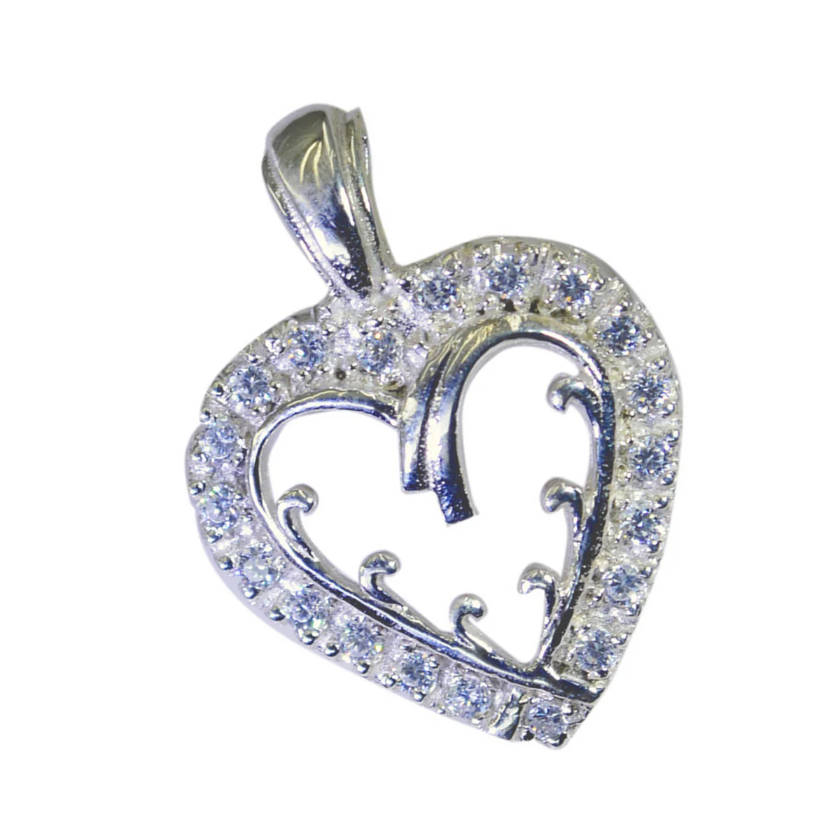 White CZ Classic Australian Silver multiple Nova Bubble White Pendant Jewelry - Image 2