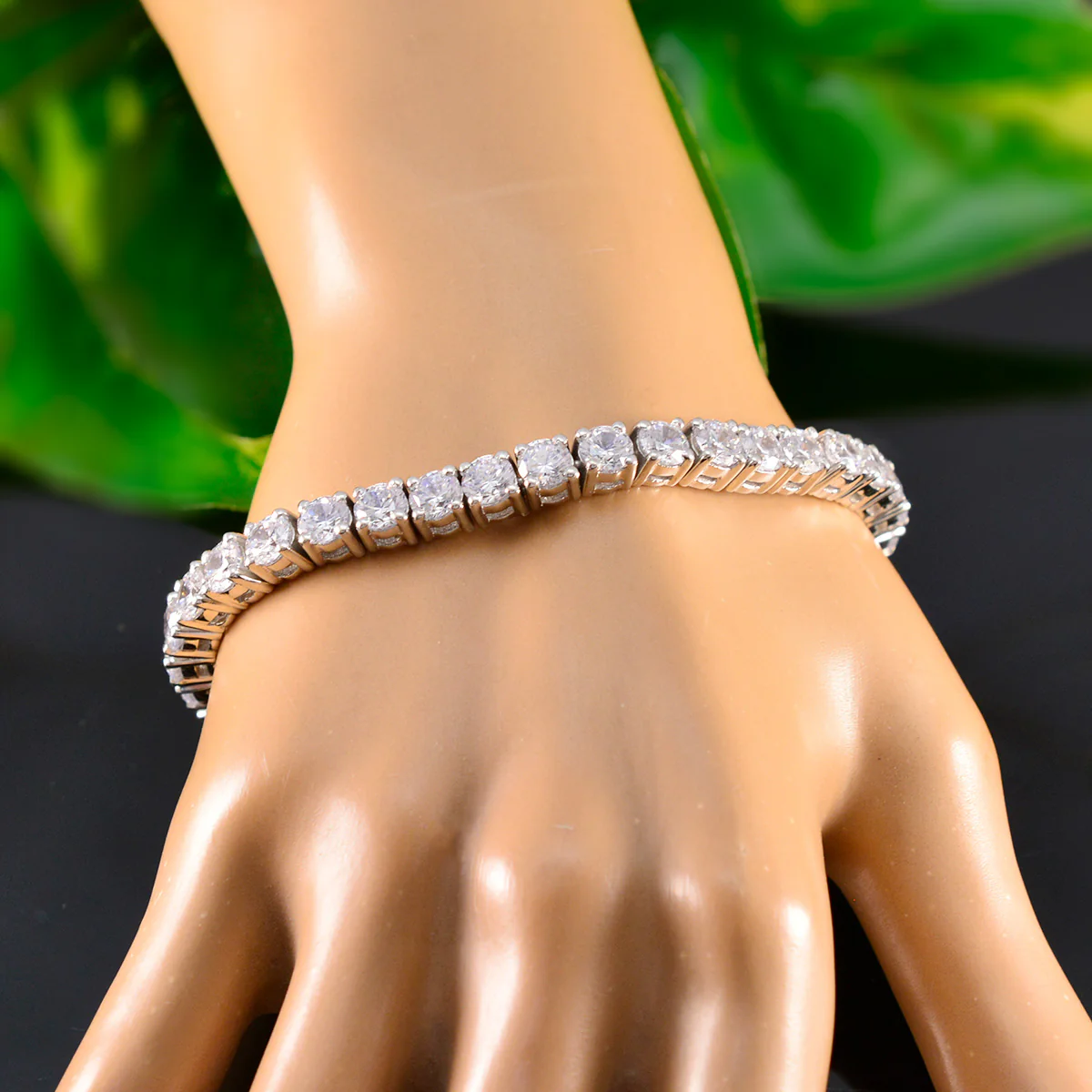 White CZ Fair Trade Day Versatile White Silver Tennis Bracelet - Image 6
