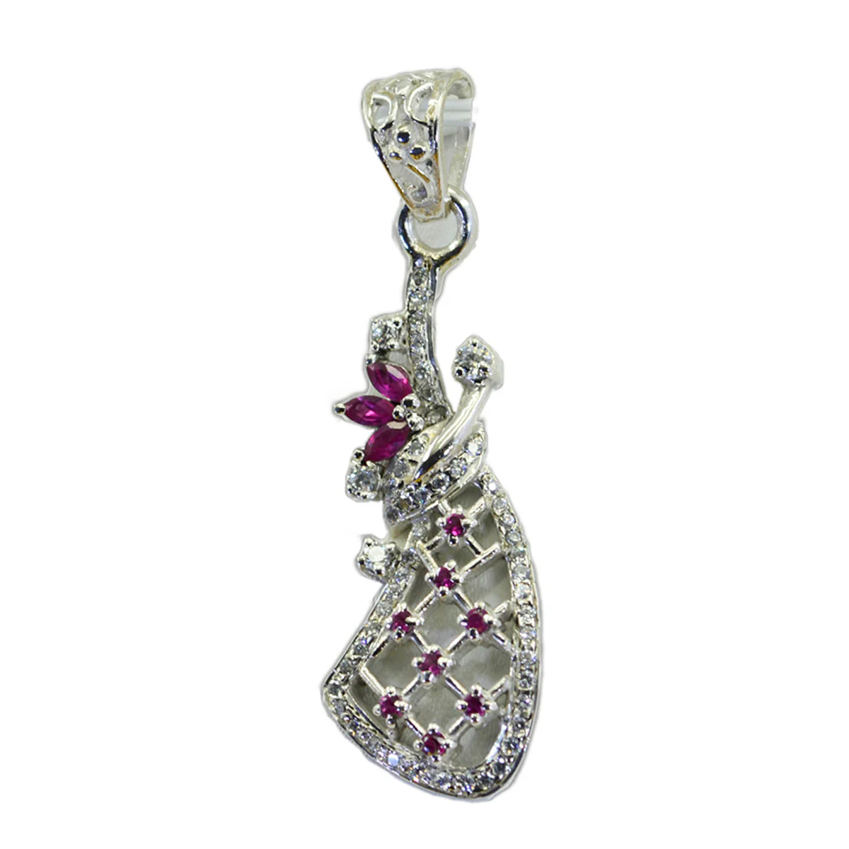 White CZ Featherlight Indian 92.5 Silver multiple Maria Trendy White Pendant Jewellery - Image 2