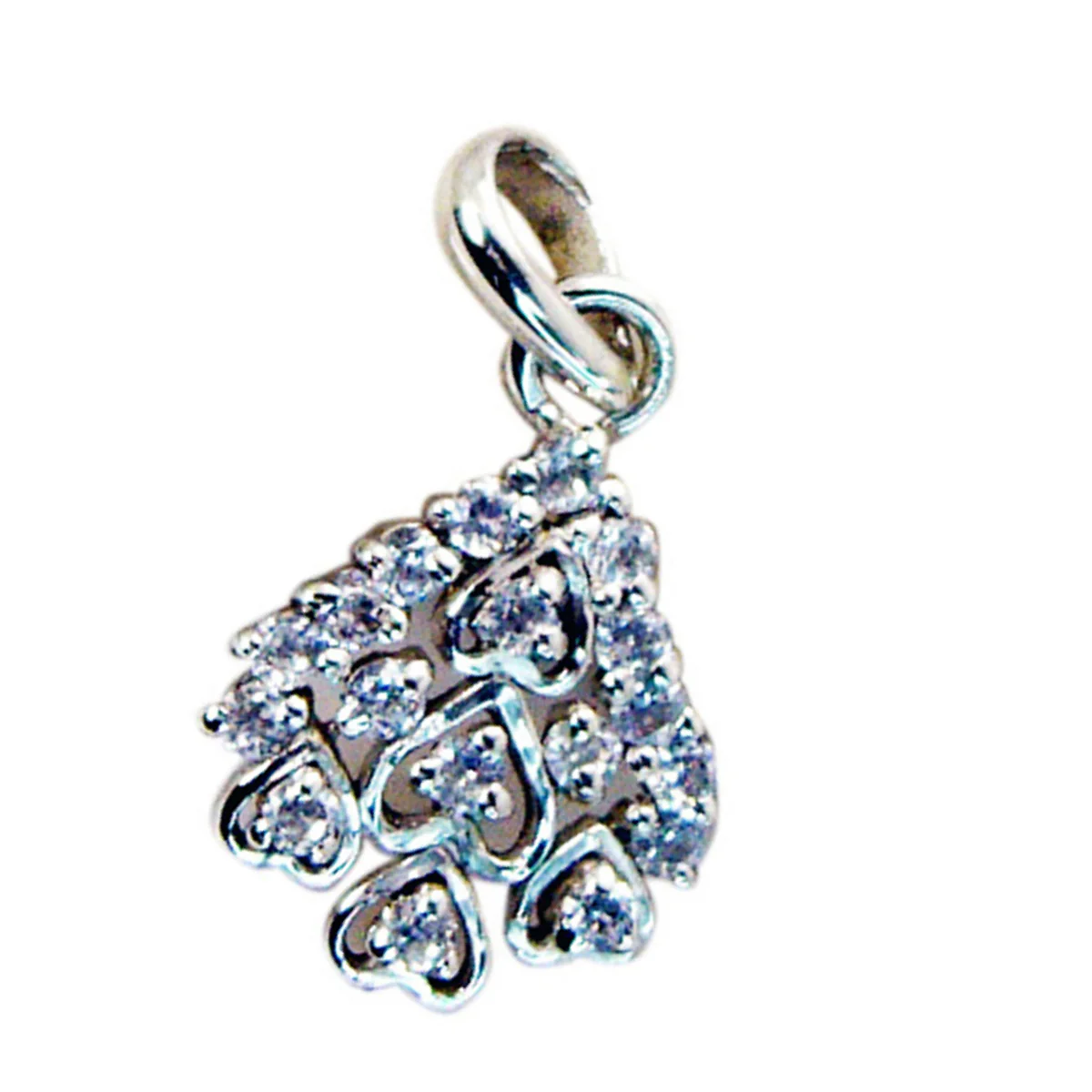 White CZ Featherlight Indian Silver multiple Angel Love White Pendant Jewelry - Image 3