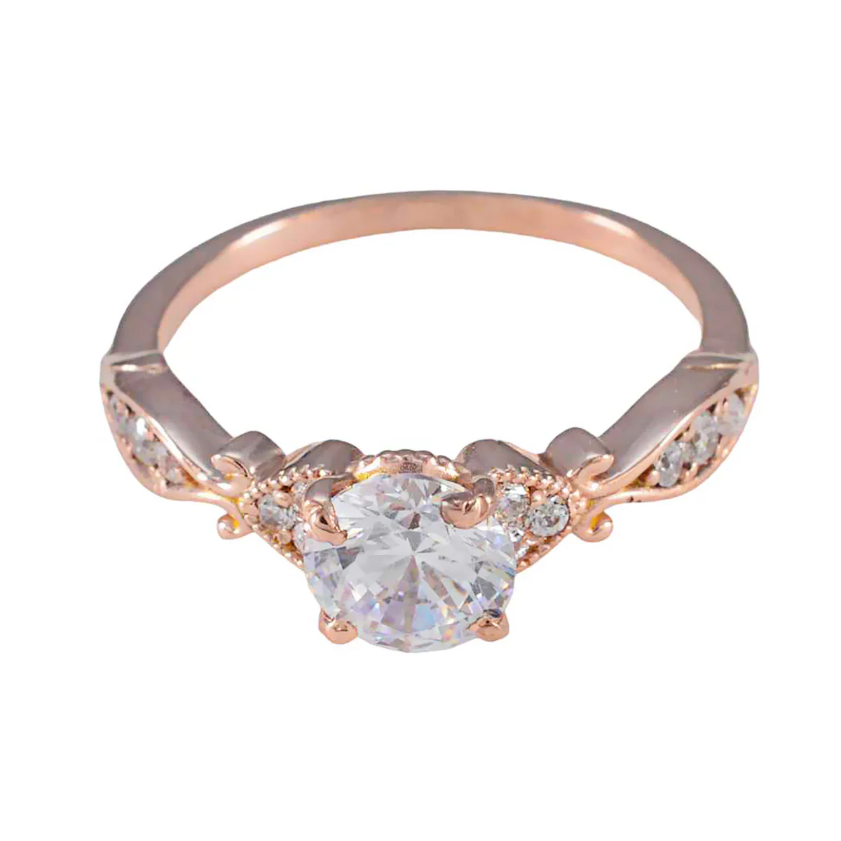 White CZ Halo American Sterling Silver White Gems Delicate Feminine Ring Jewellery