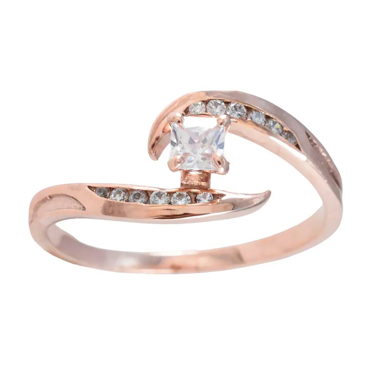 White CZ Halo American Sterling Silver White Gemstone Delicate Feminine Ring Jewellery - Image 3