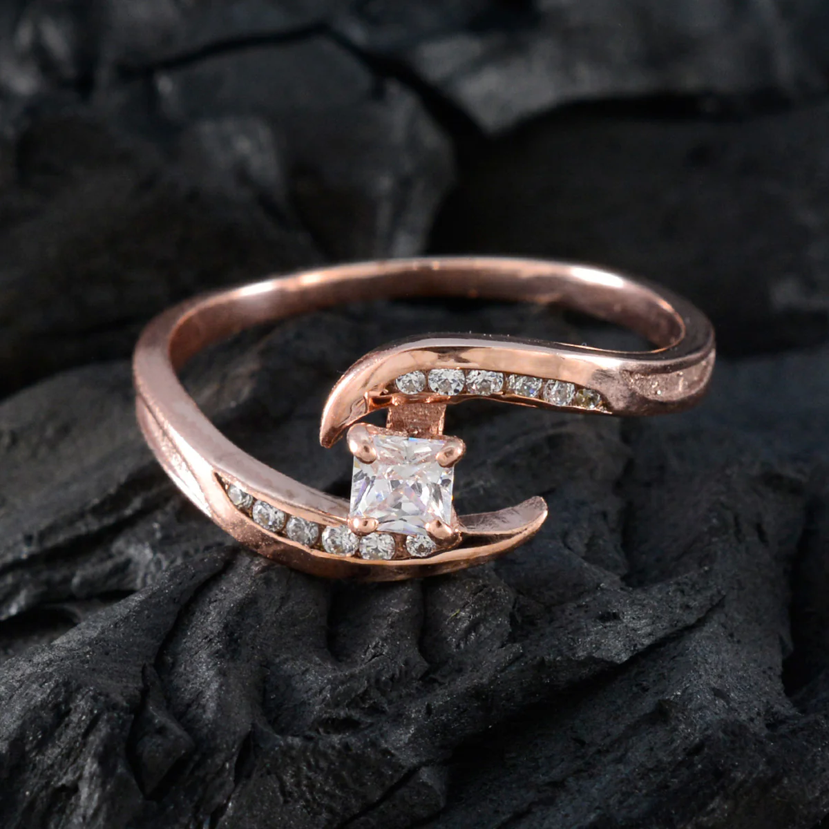 White CZ Halo American Sterling Silver White Gemstone Delicate Feminine Ring Jewellery - Image 4