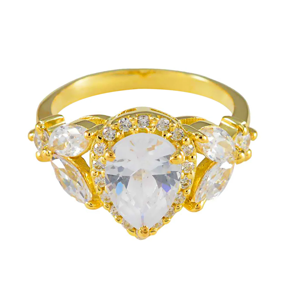White CZ Halo Indian 925 Silver White Gemstone Whisper-thin propsel Ring Jewelry