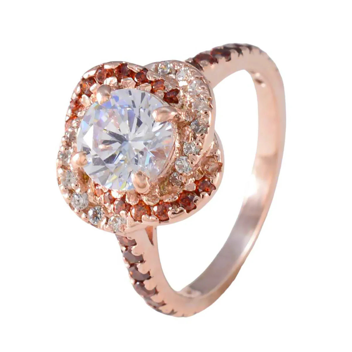 White CZ Halo Indian Silver White Gemstone Whisper-thin propsel Ring Jewelry - Image 2
