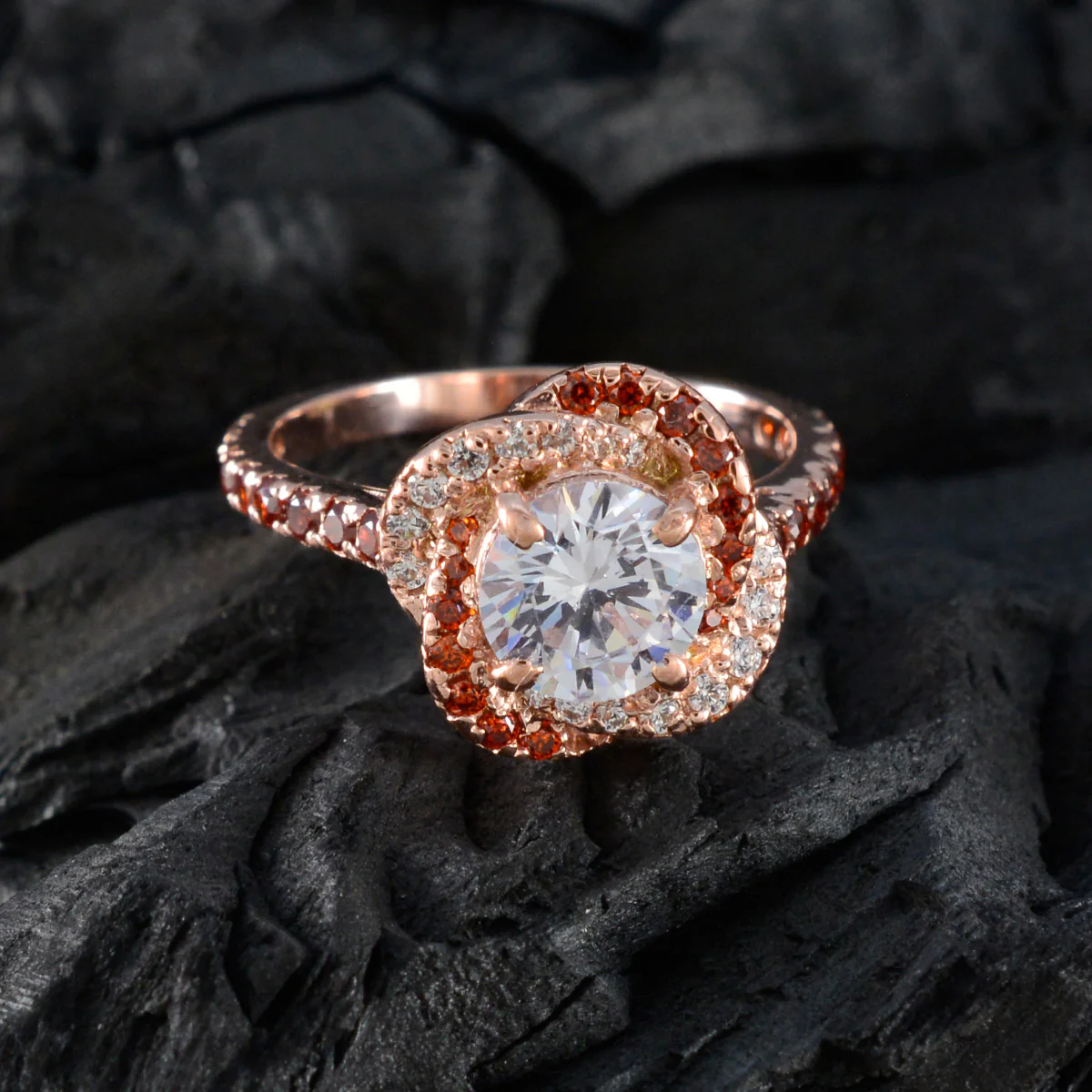 White CZ Halo Indian Silver White Gemstone Whisper-thin propsel Ring Jewelry - Image 4