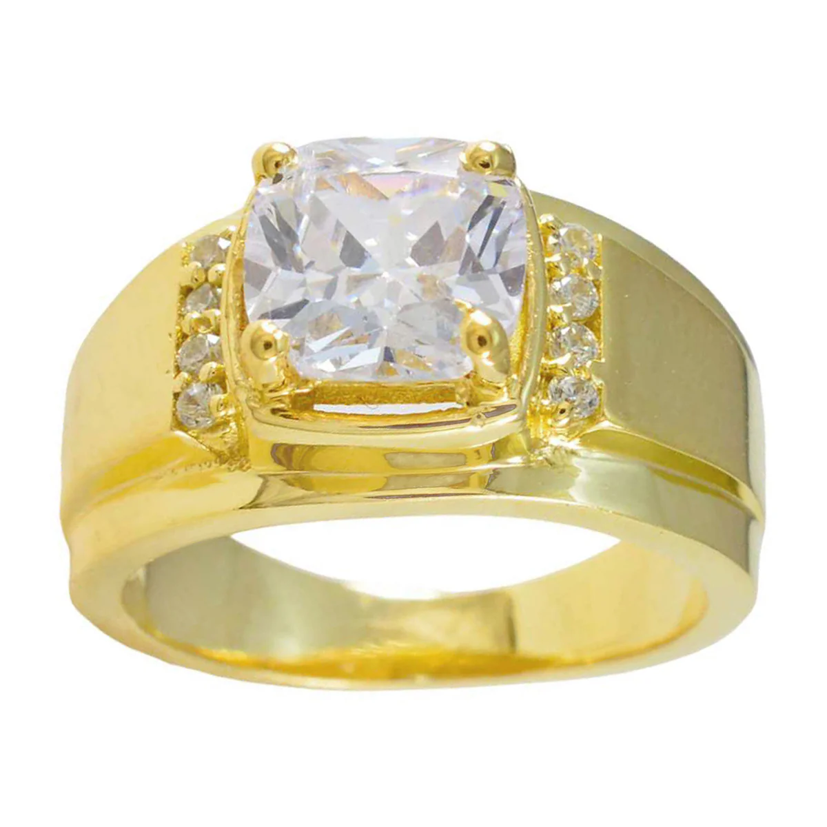 White CZ Halo Korean 925 Sterling Silver White Gems Mid-weight wedding Ring Jewelry - Image 3