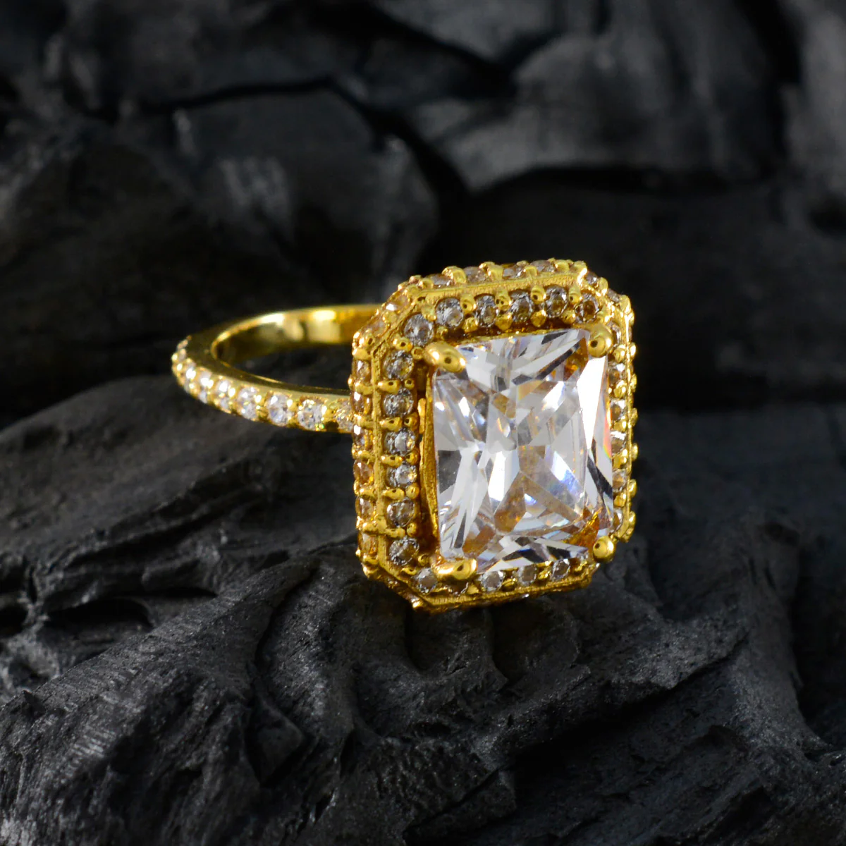 White CZ Halo Korean Silver White Gemstones Slim Love Ring Jewelry - Image 4