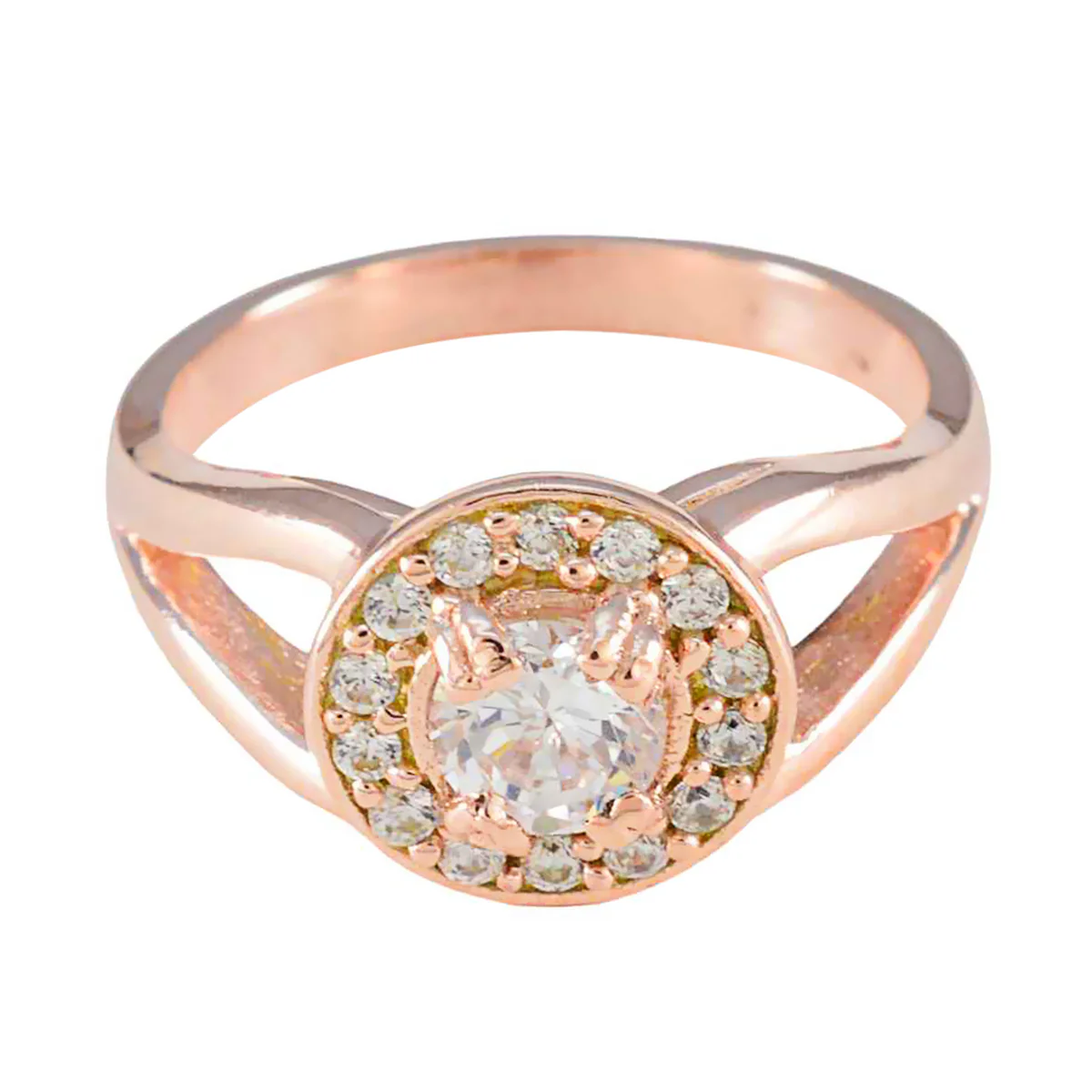 White CZ Halo Latin American Silver White Gemstones Whisper-thin propsel Ring Jewellery