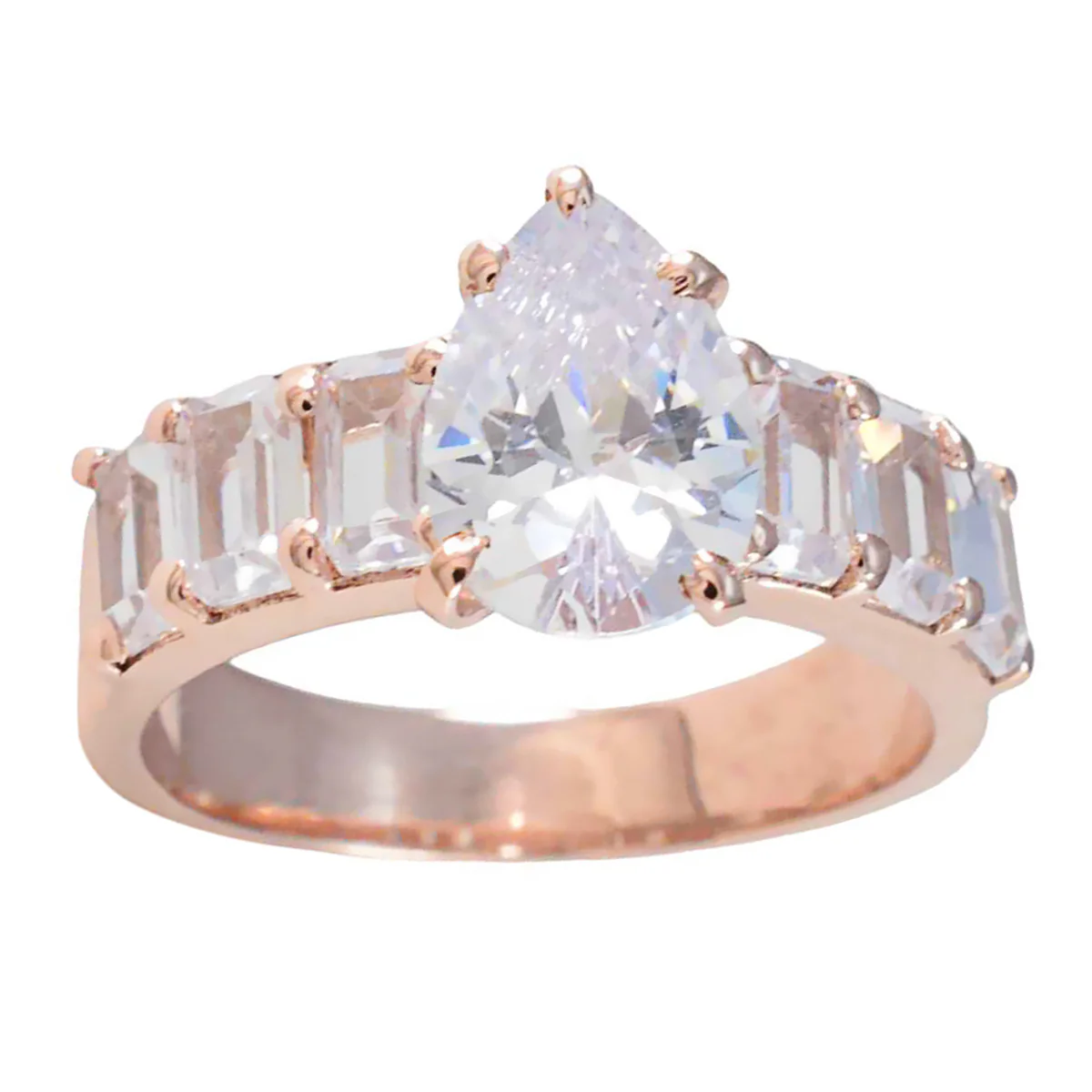 White CZ Hepta Indian 925 Sterling Silver White Gemstones Slim Love Ring Jewelry - Image 3