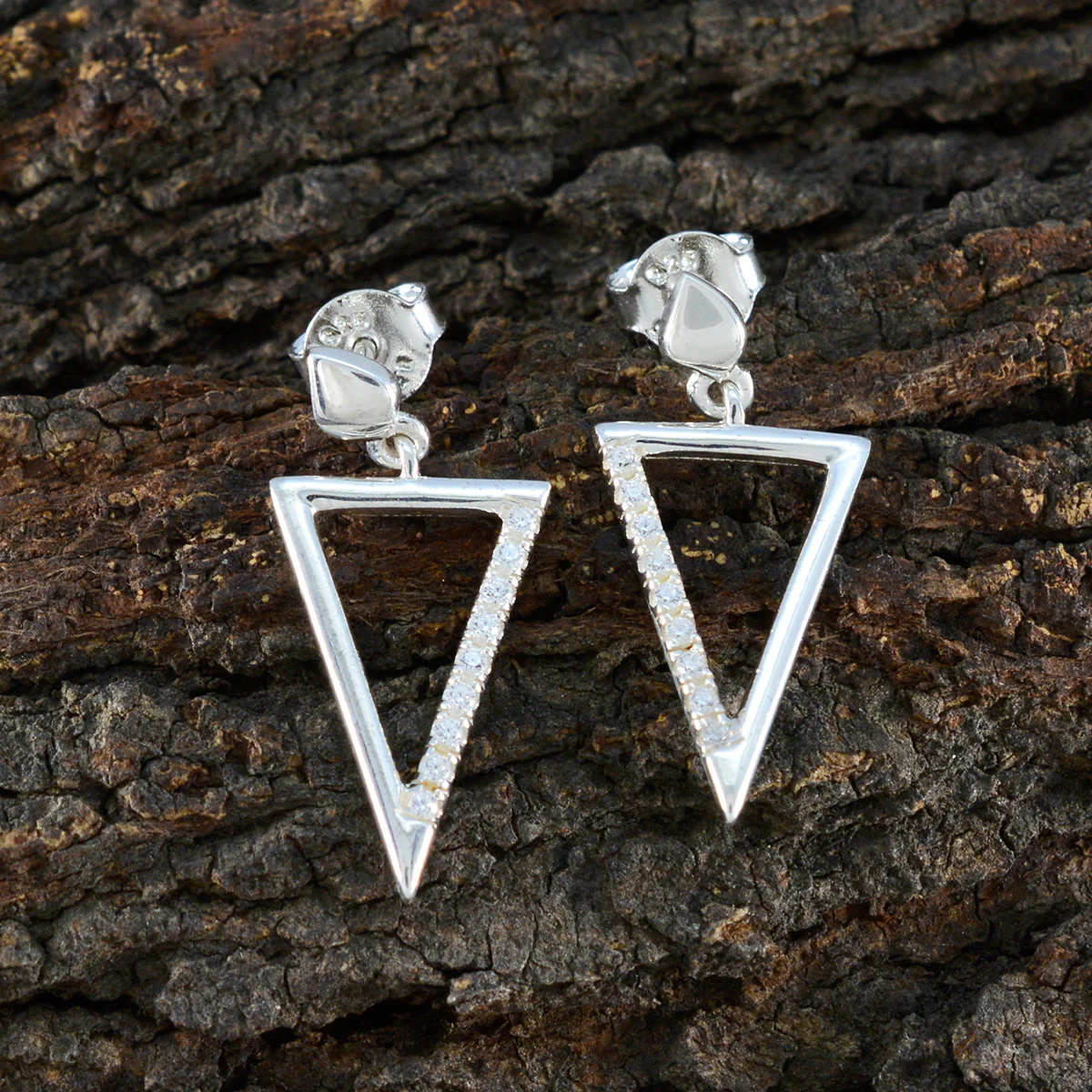 White CZ Moroccan Eva multiple Stud White Silver Earring - Image 3