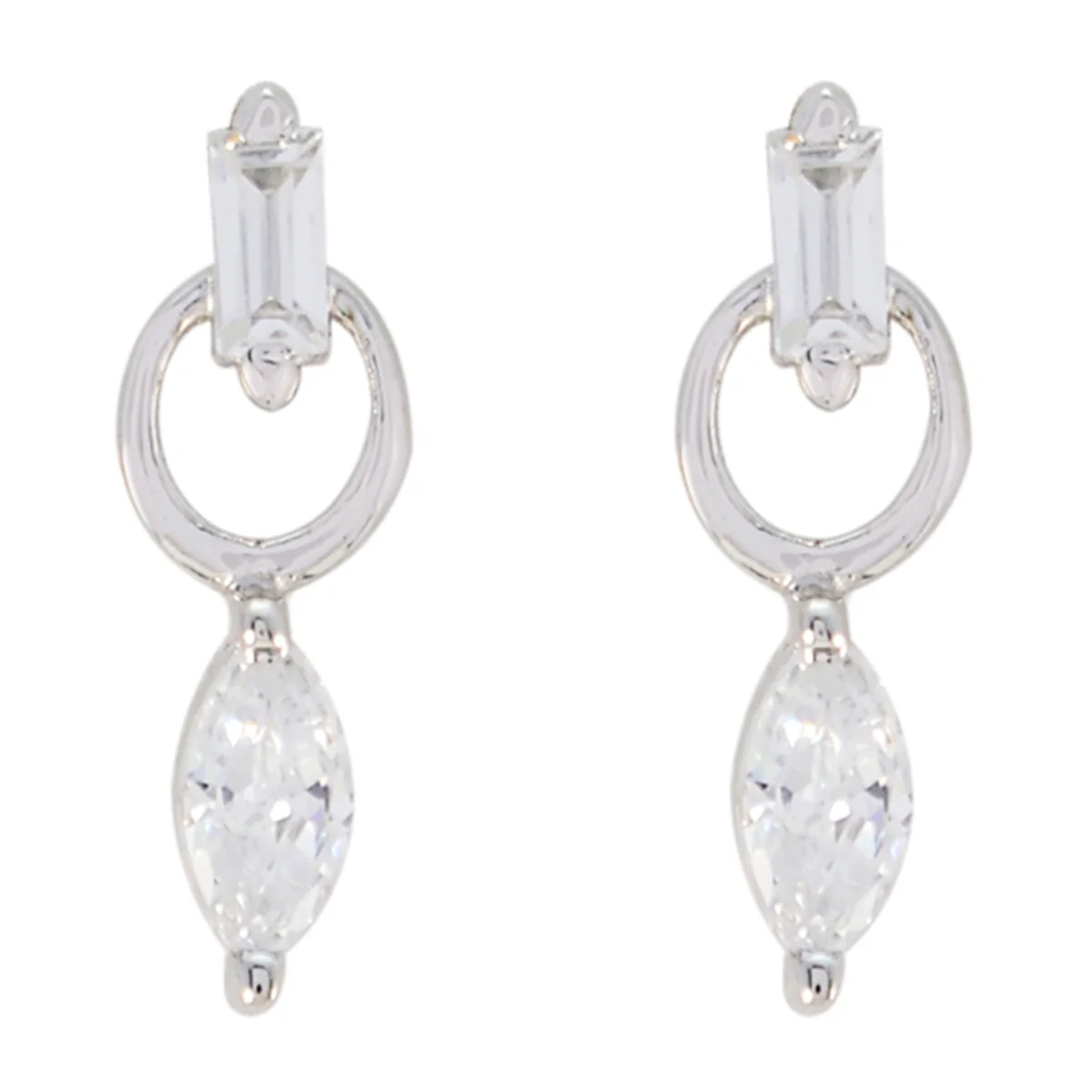 White CZ Moroccan Savannah multiple Stud White 925 Silver Earring