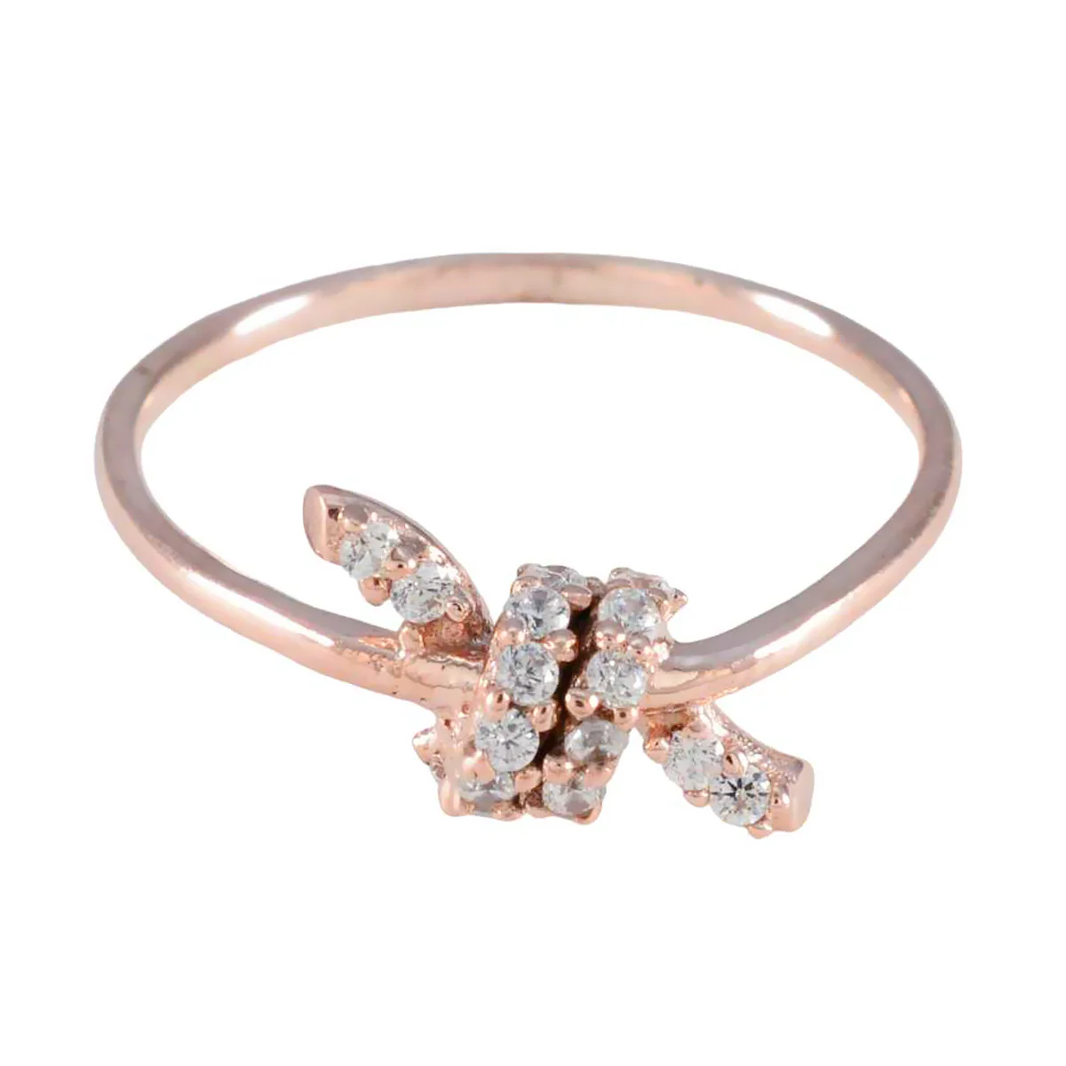 White CZ multiple American 925 Silver White Gemstones Minimalist Graceful Ring Jewellery