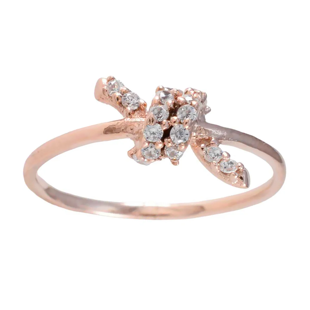 White CZ multiple American 925 Silver White Gemstones Minimalist Graceful Ring Jewellery - Image 3