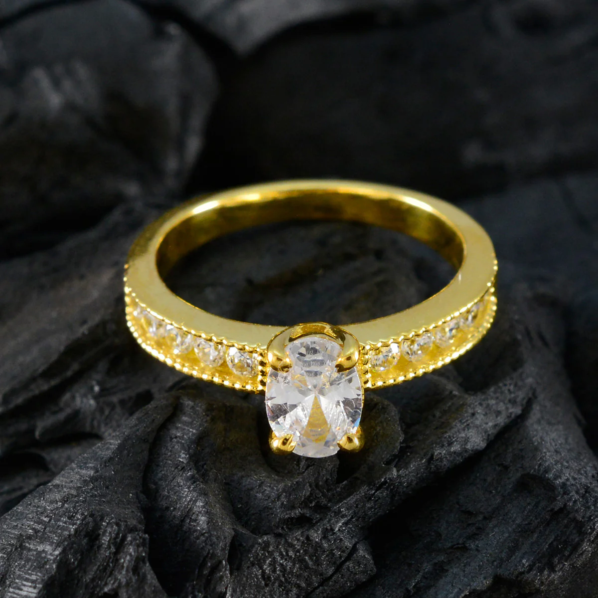 White CZ multiple Korean Silver White Gemstone Delicate Glamorous Ring Jewelry - Image 4