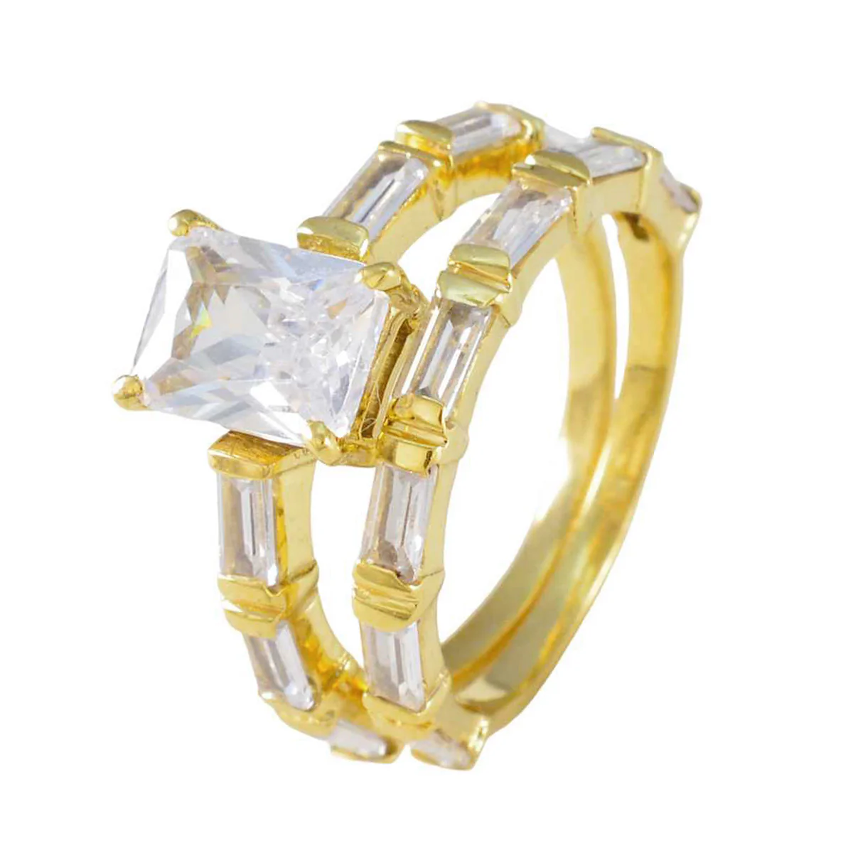 White CZ multiple Latin American Silver White Gemstones Whisper-thin wedding Ring Jewellery - Image 2
