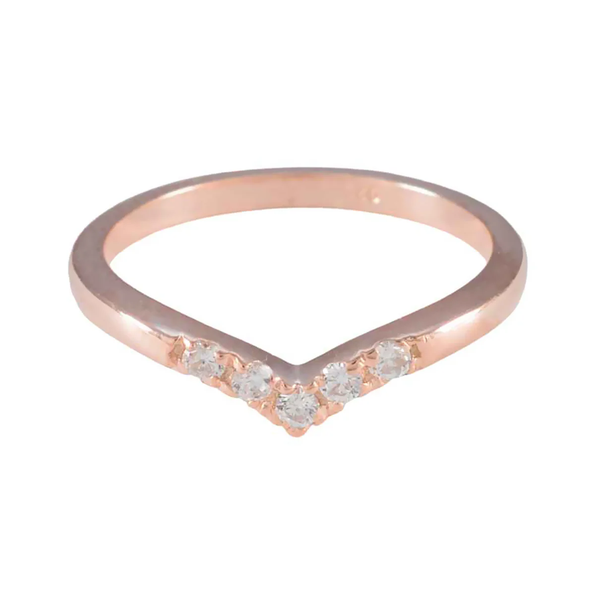 White CZ Penta Korean 925 Silver White Gemstones Minimalist Sophisticated Ring Jewelry