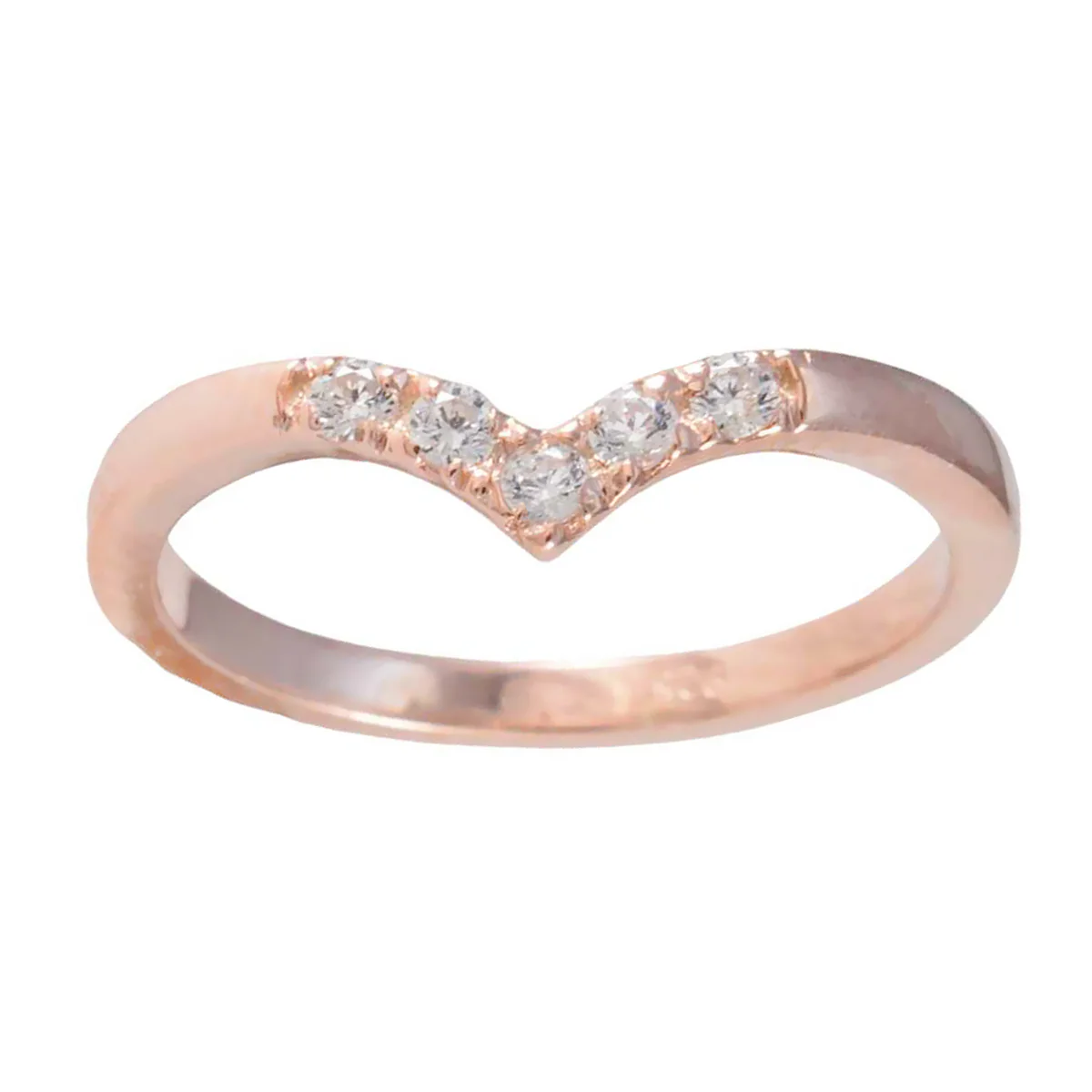 White CZ Penta Korean 925 Silver White Gemstones Minimalist Sophisticated Ring Jewelry - Image 3