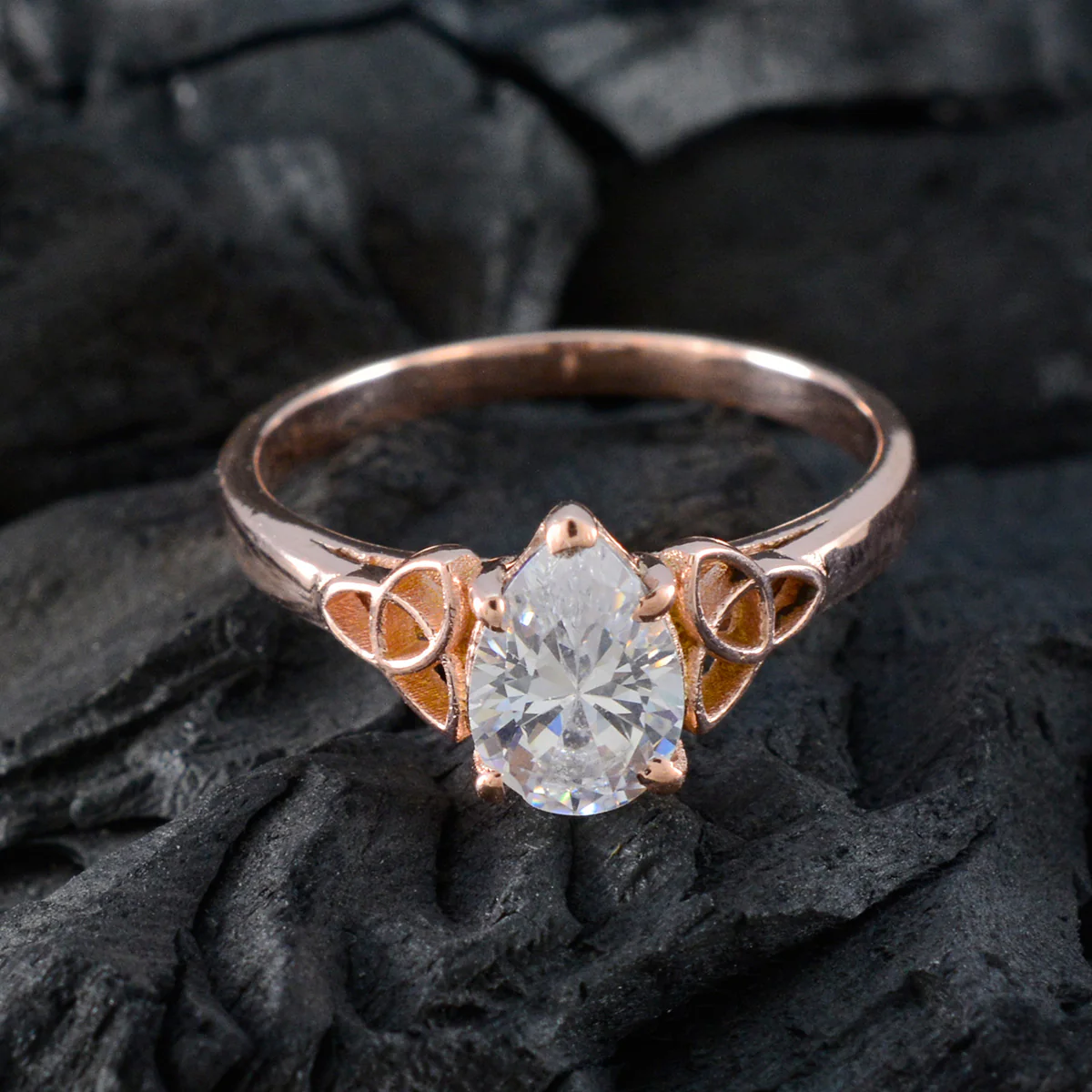 White CZ Solitaire American 925 Silver White Gemstone Delicate Luxurious Ring Jewelry - Image 4
