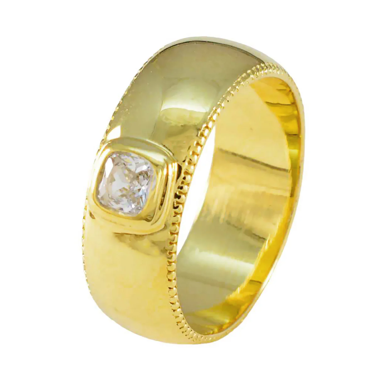 White CZ Solitaire American Silver White Gems Slim Luxurious Band Jewellery - Image 2