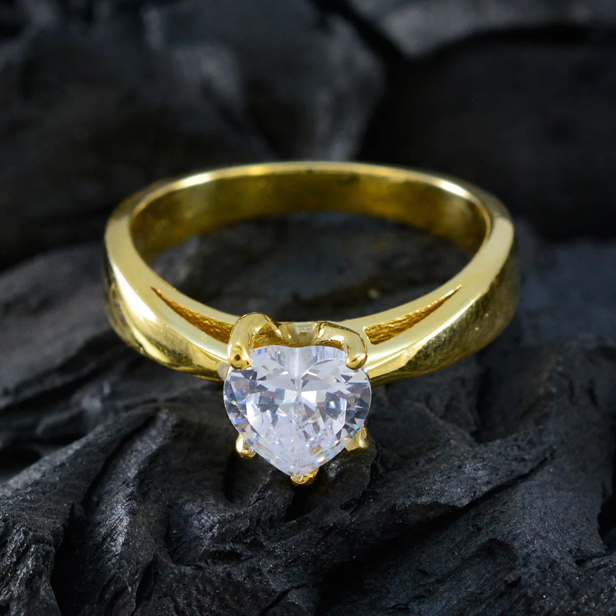 White CZ Solitaire Korean 92.5 Silver White Gemstones Whisper-thin Glamorous Ring Jewellery - Image 4