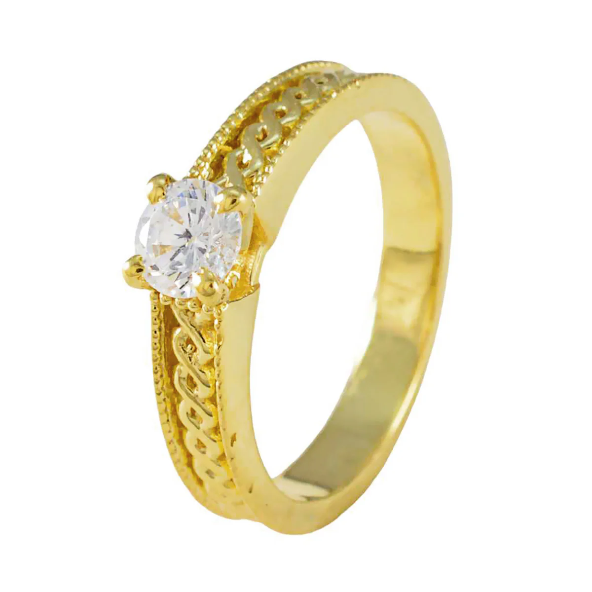 White CZ Solitaire Korean 925 Silver White Gemstone Delicate Feminine Ring Jewellery - Image 2