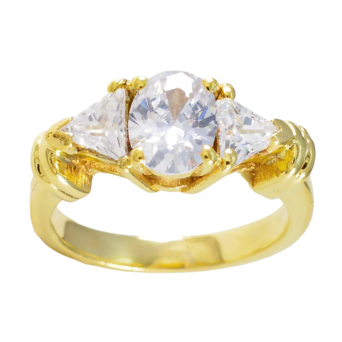 White CZ Trilogy Latin American 925 Sterling Silver White Gems Whisper-thin valentine Ring Jewellery - Image 3