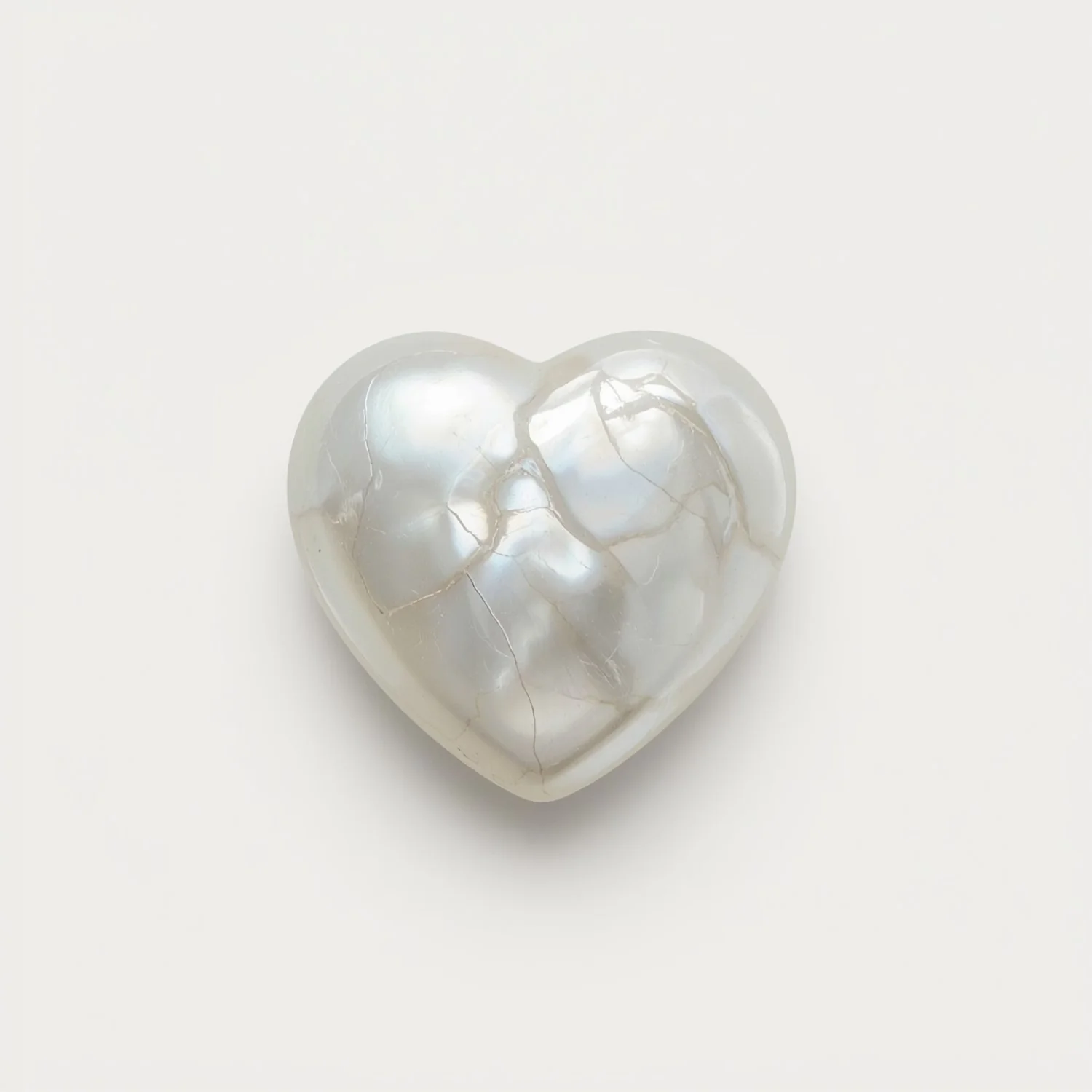 White Pearl 10PC Tiny 4x4 MM Heart Cabochon White Brilliant Precious Loose Gems - Image 2