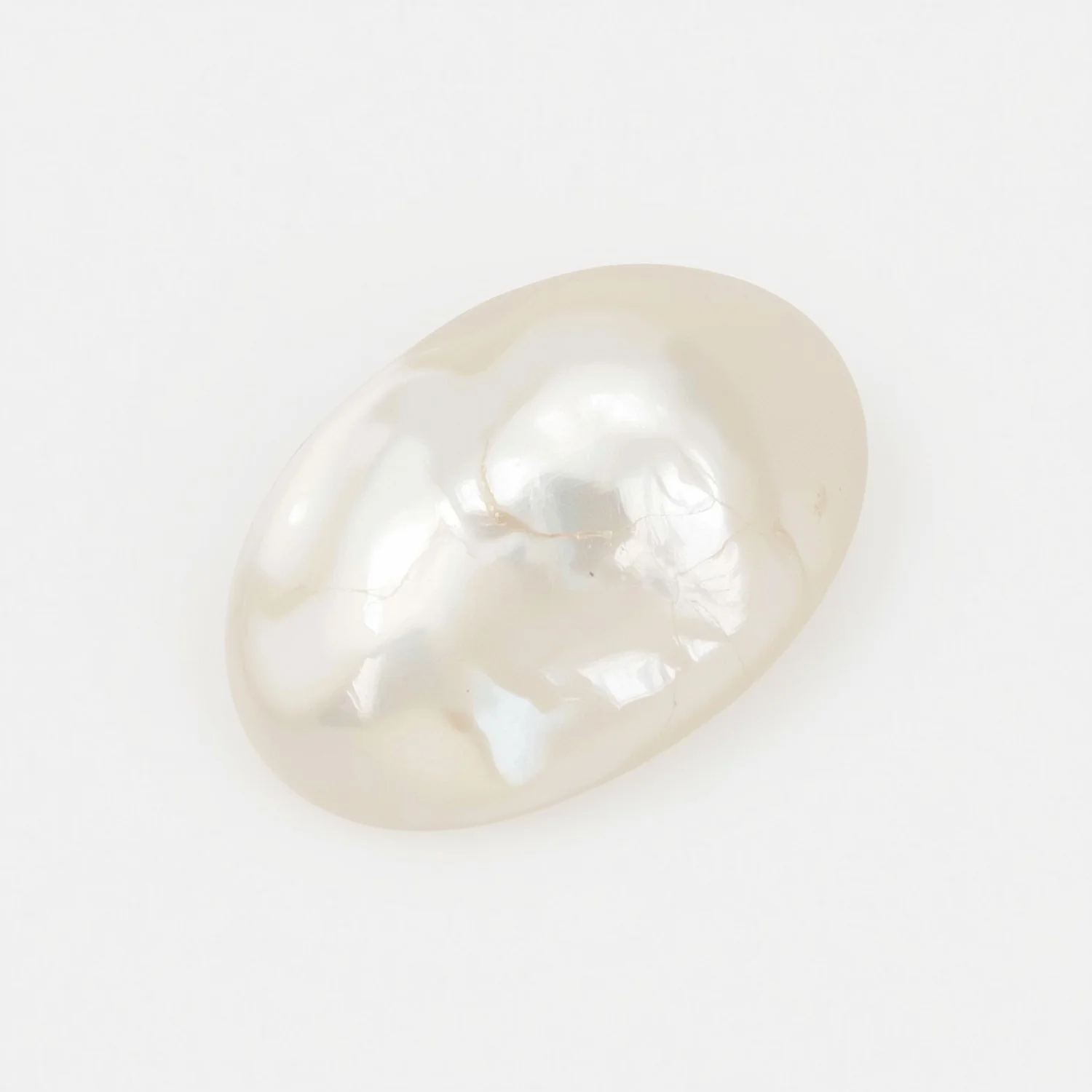 White Pearl 1PC Large 9x11 MM Oval Cabochon White Luster Precious Precious Gemstone - Image 2
