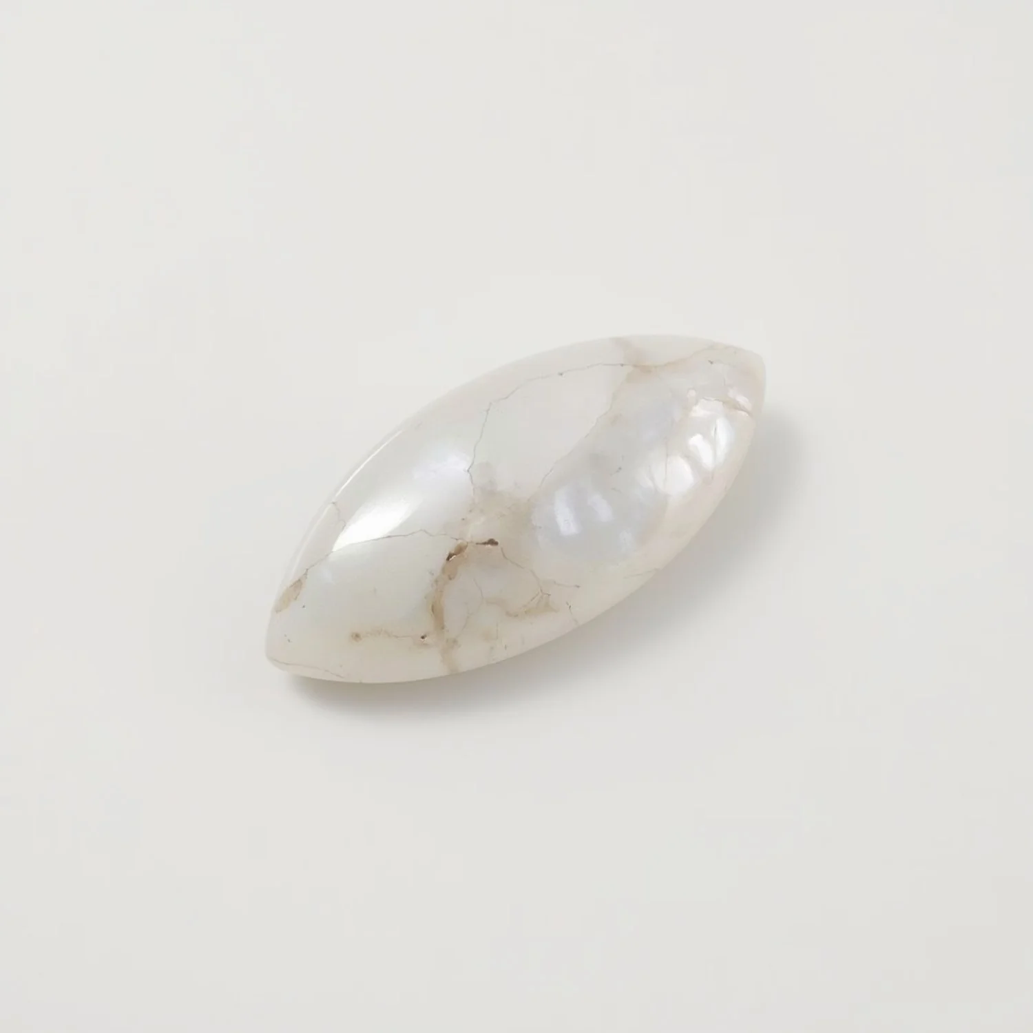 White Pearl 1PC Small 6x12 MM Marquise Cabochon White Superior Precious Semi Precious Gemstone - Image 2